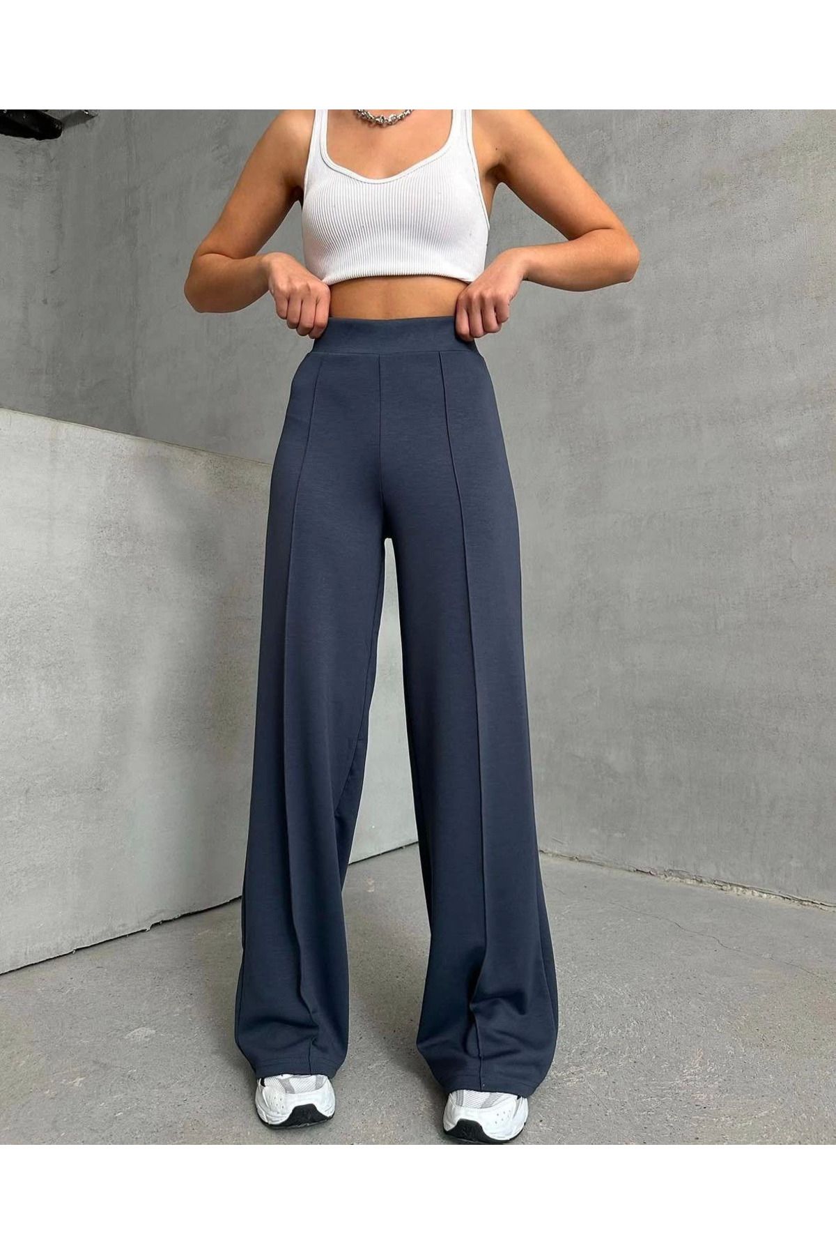 Shop58 önü çımalı pantolon füme