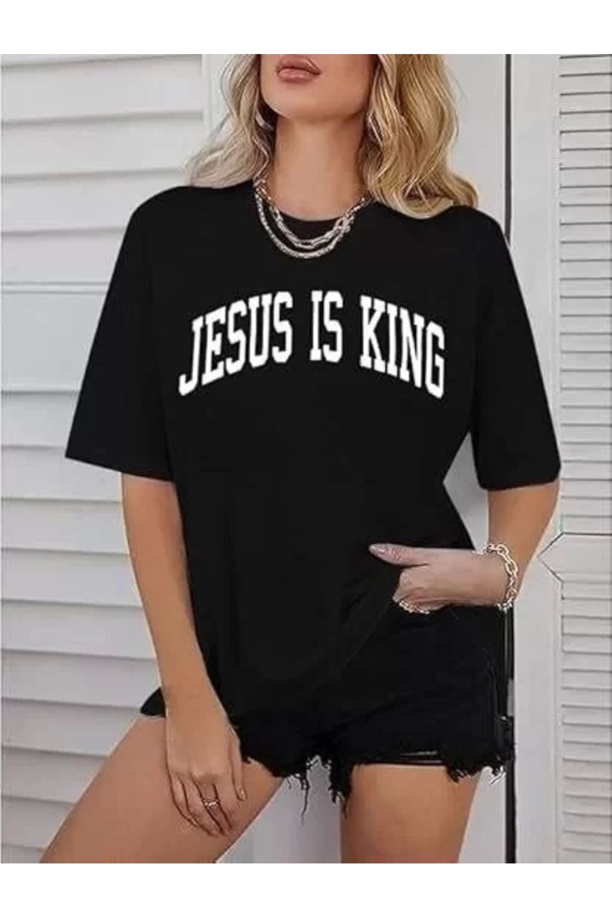 CVS Kadın Bisiklet Yaka Kısa Kol Baskılı T-shirt - Siyah