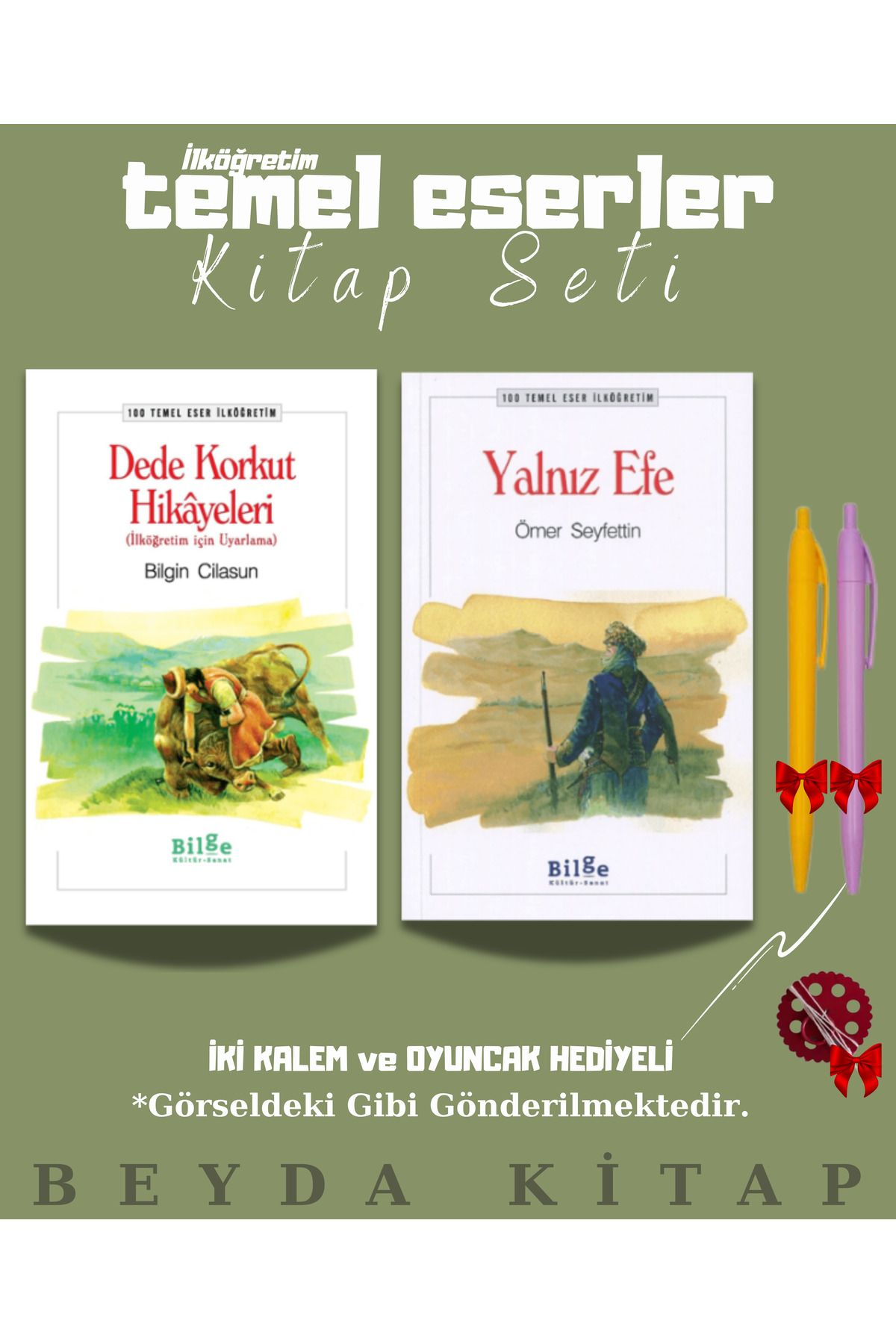 Bilge Kültür Sanat Dede Korkut Hikayeleri - Yalnız Efe - Oyuncak ve Kalem Hediyeli - 100 Temel Eser Kitap Seti