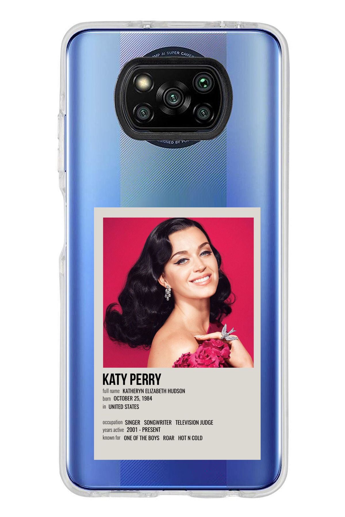 TechTree Poco X3 / NFC / PRO Uyumlu Katy Perry Şeffaf Silikon Kılıf