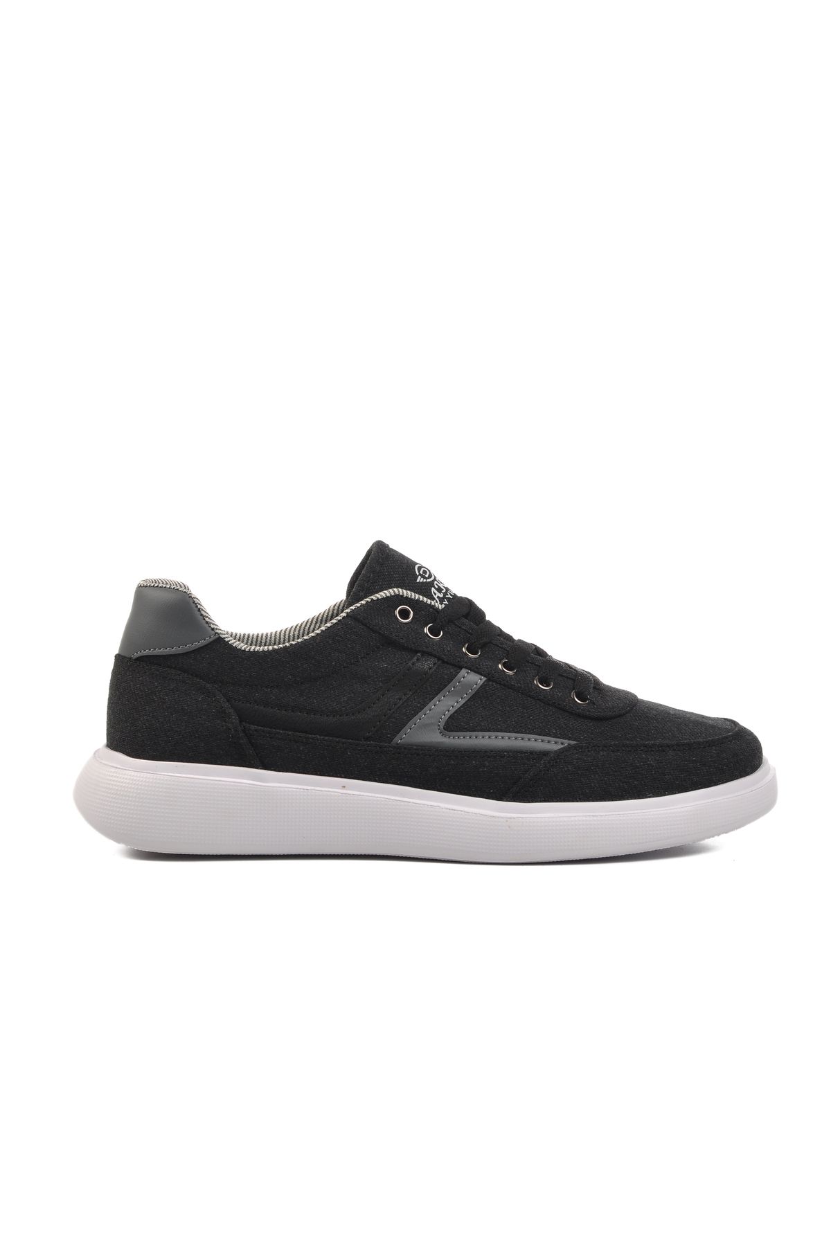 Aspor Siyah Beyaz Keten Erkek Sneaker Ayakkabı
