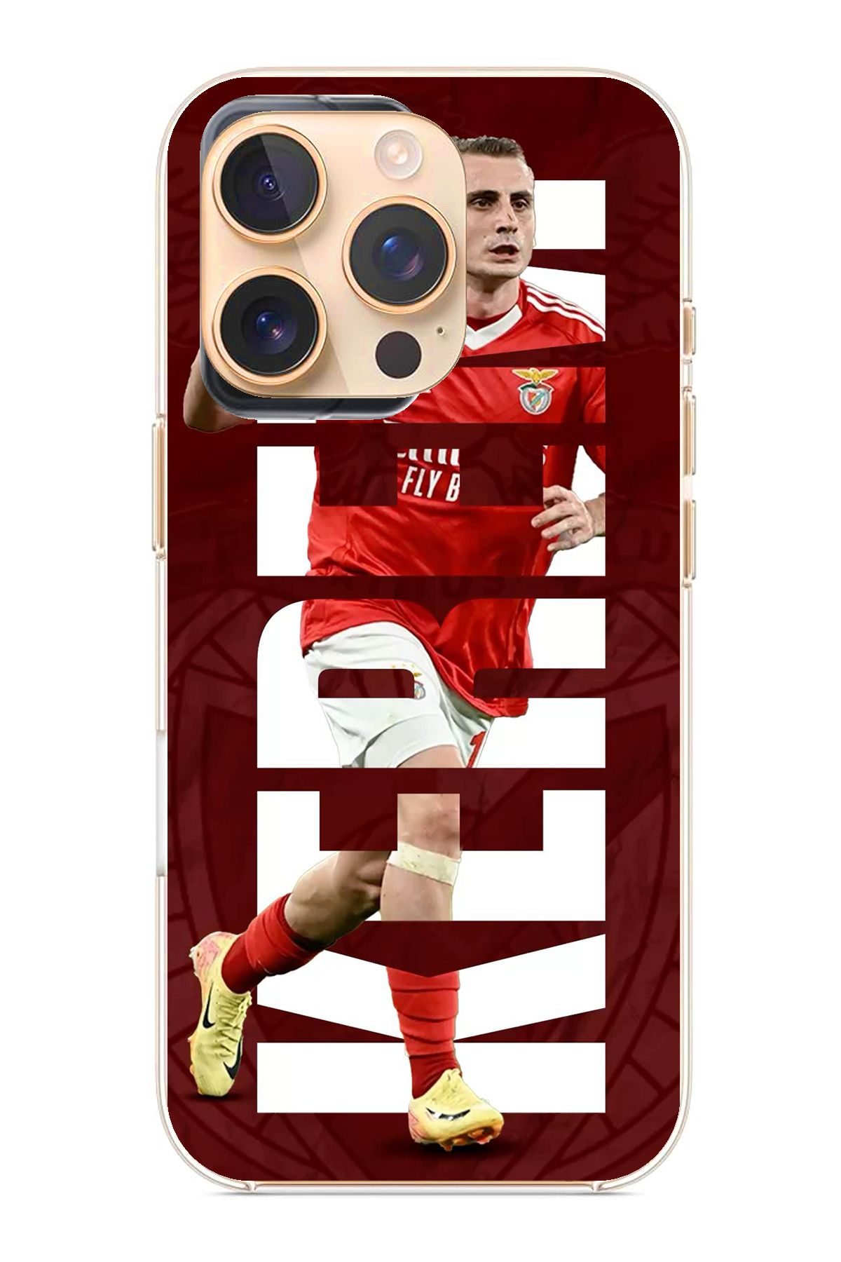 TechTree iPhone 16 Pro Uyumlu Kerem Aktürkoğlu Benfica Şeffaf Silikon Kılıf