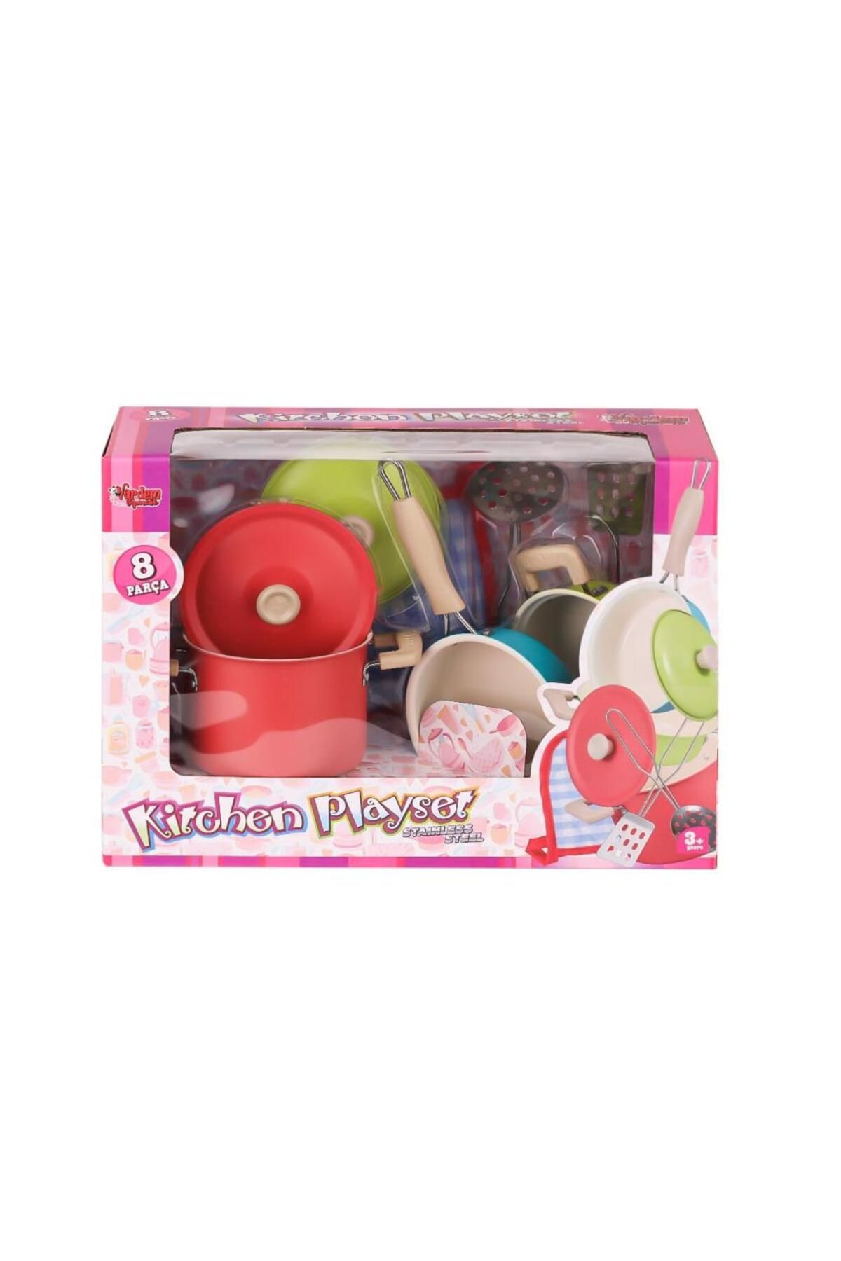 Shop58 Nessiworld 1818-7A Emaye Tencere 8 Parça Pembe -Vardem Oyuncak