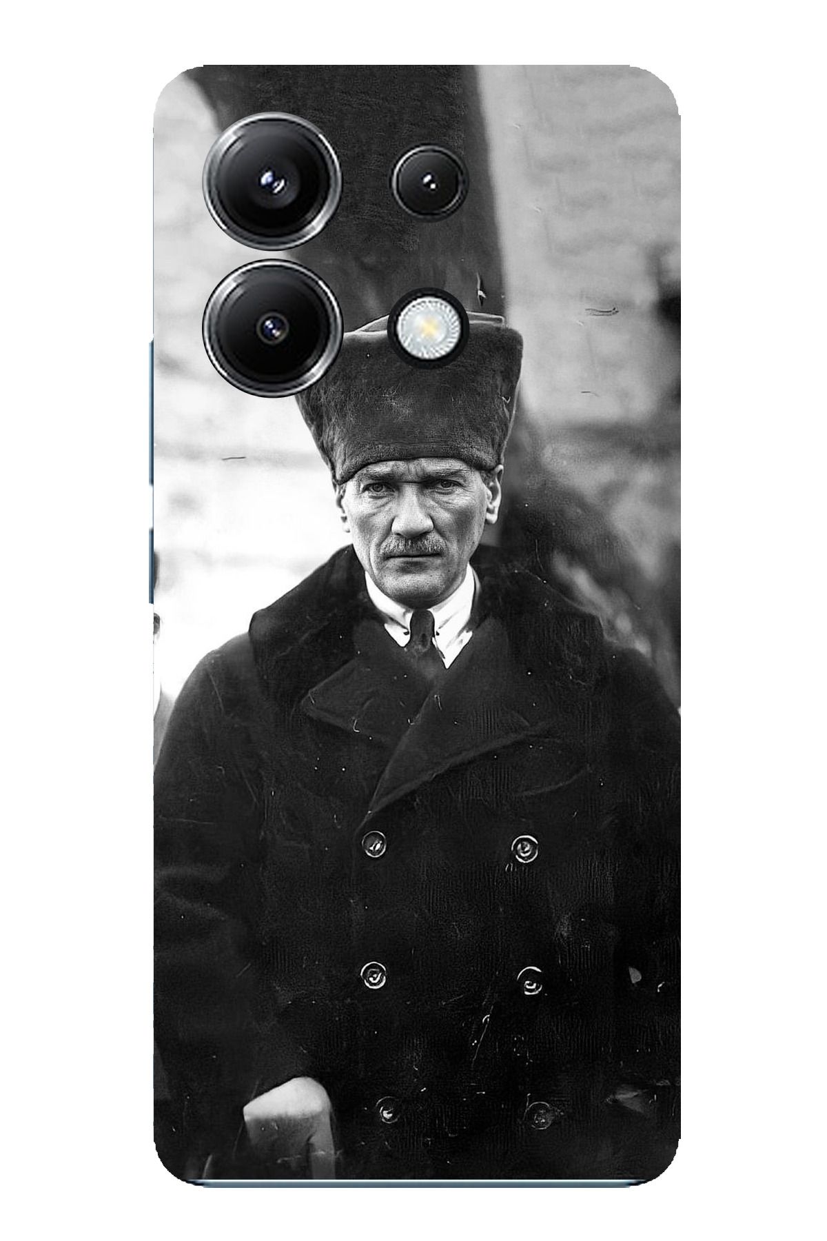 TechTree POCO X6 PRO Uyumlu Mustafa Kemal Atatürk Portre Şeffaf Silikon Kılıf