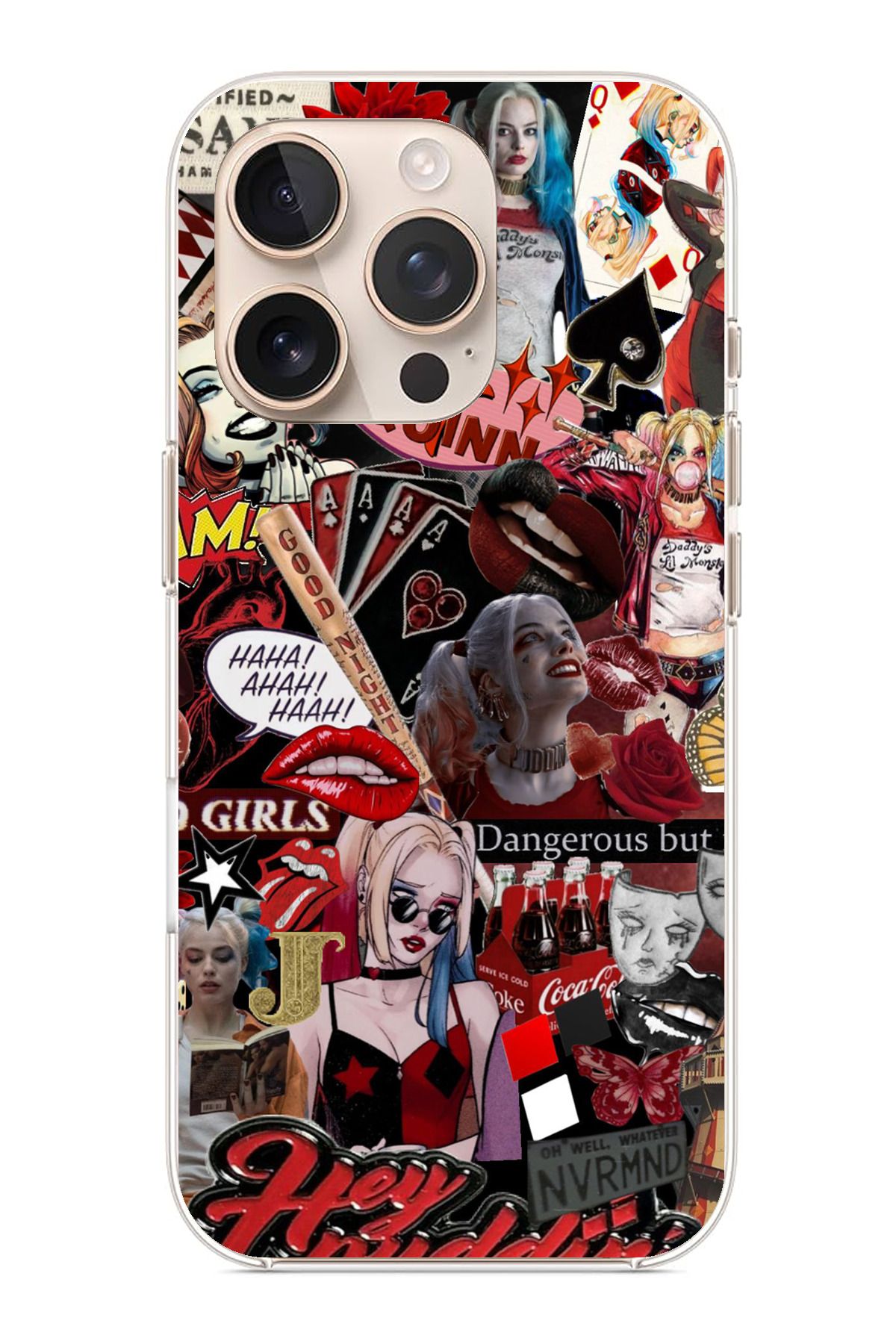 TechTree iPhone 16 Pro Max Uyumlu Harley Quinn Şeffaf Silikon Kılıf