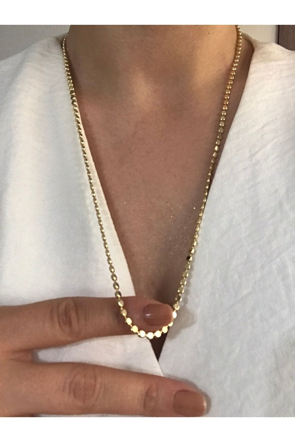 shop KARARMAZ PASLANMAZ ÇELİK EZME MODEL KOLYE GOLD UZUN KOLYE