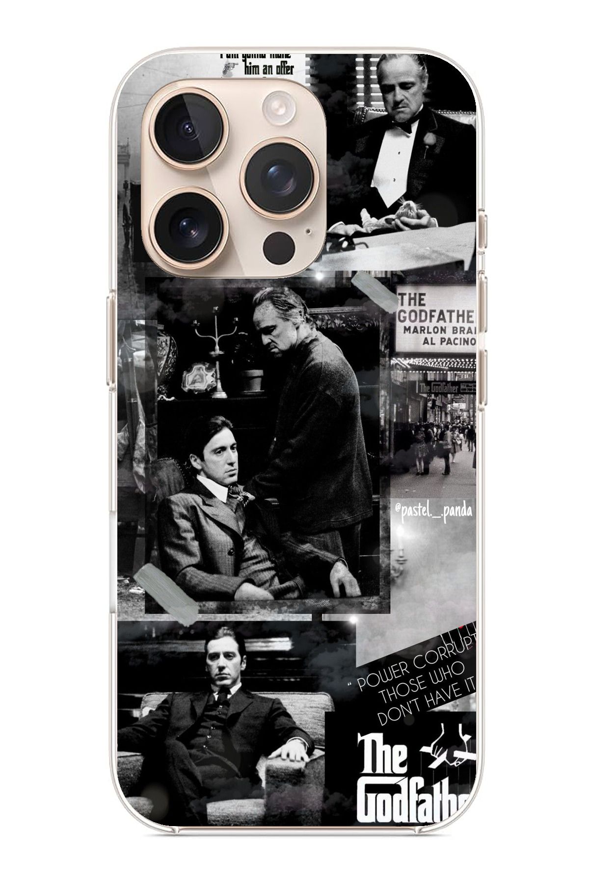 TechTree iPhone 16 Pro Max Uyumlu The GodFather Baba Film Tasarımlı Şeffaf Silikon Kılıf
