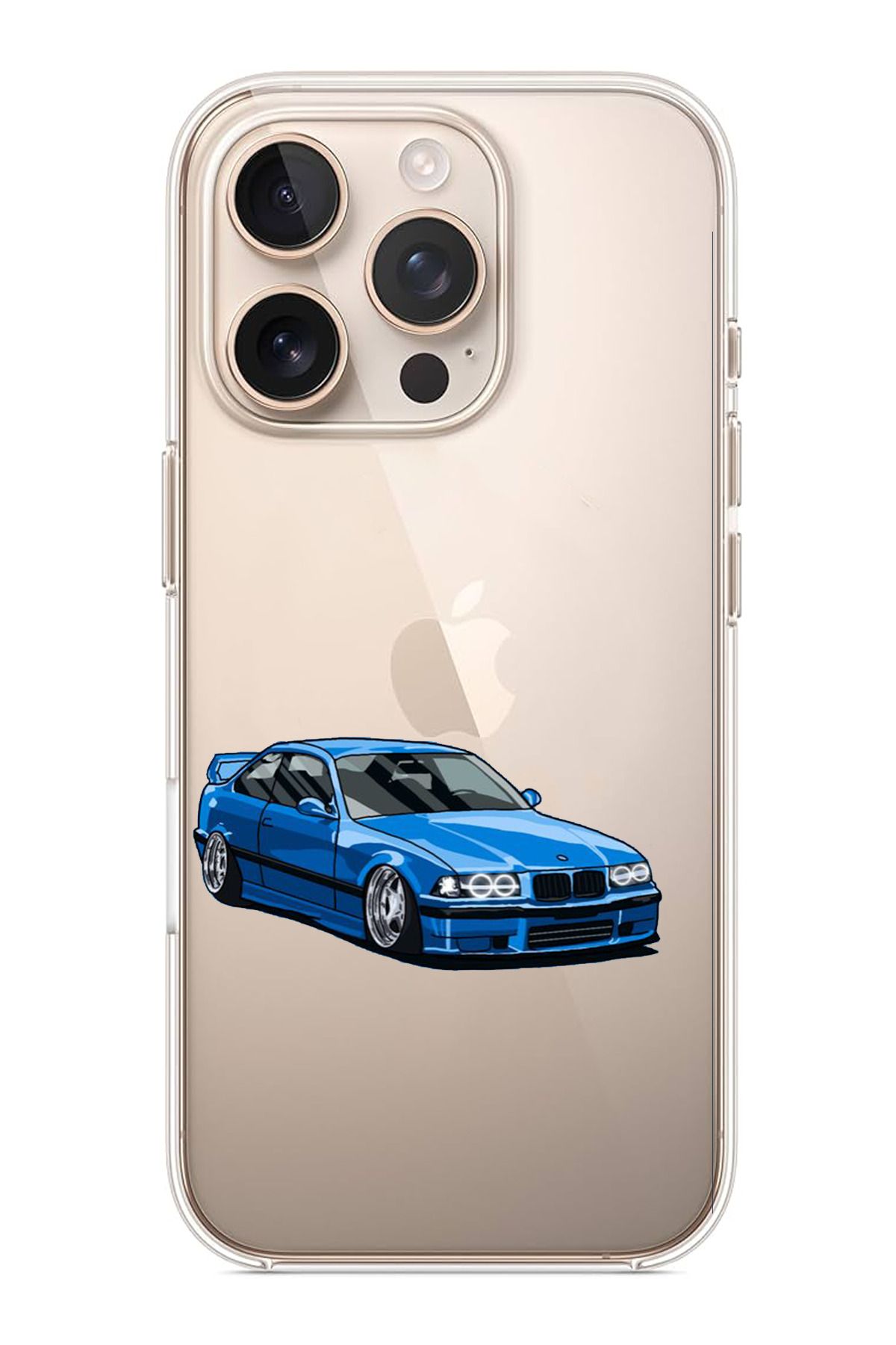TechTree iPhone 16 Pro Max Uyumlu E36 M3 Tasarımlı Şeffaf Silikon Kılıf