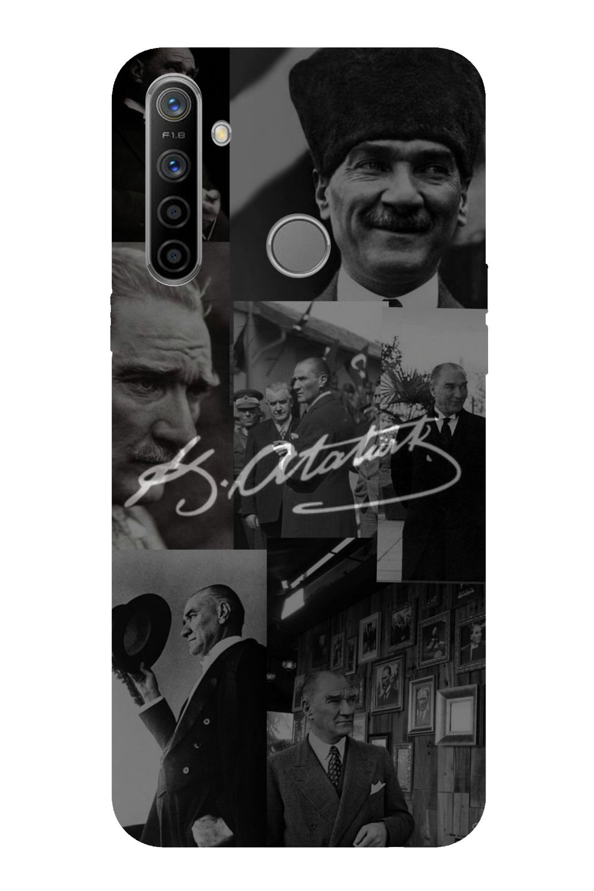 TechTree Realme 5i - 6i - C3 Uyumlu Kemal Atatürk İmza Şeffaf Silikon Kılıf