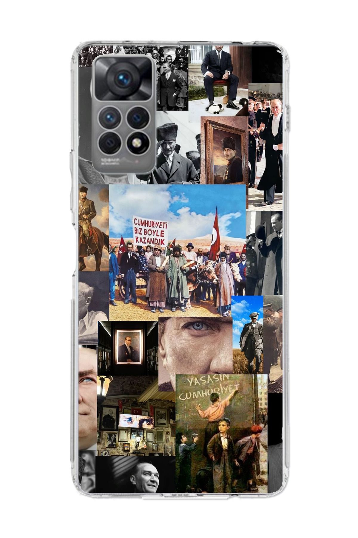 TechTree Redmi Note 11 PRO 4G Uyumlu Atatürk Cumhuriyet Şeffaf Silikon Kılıf