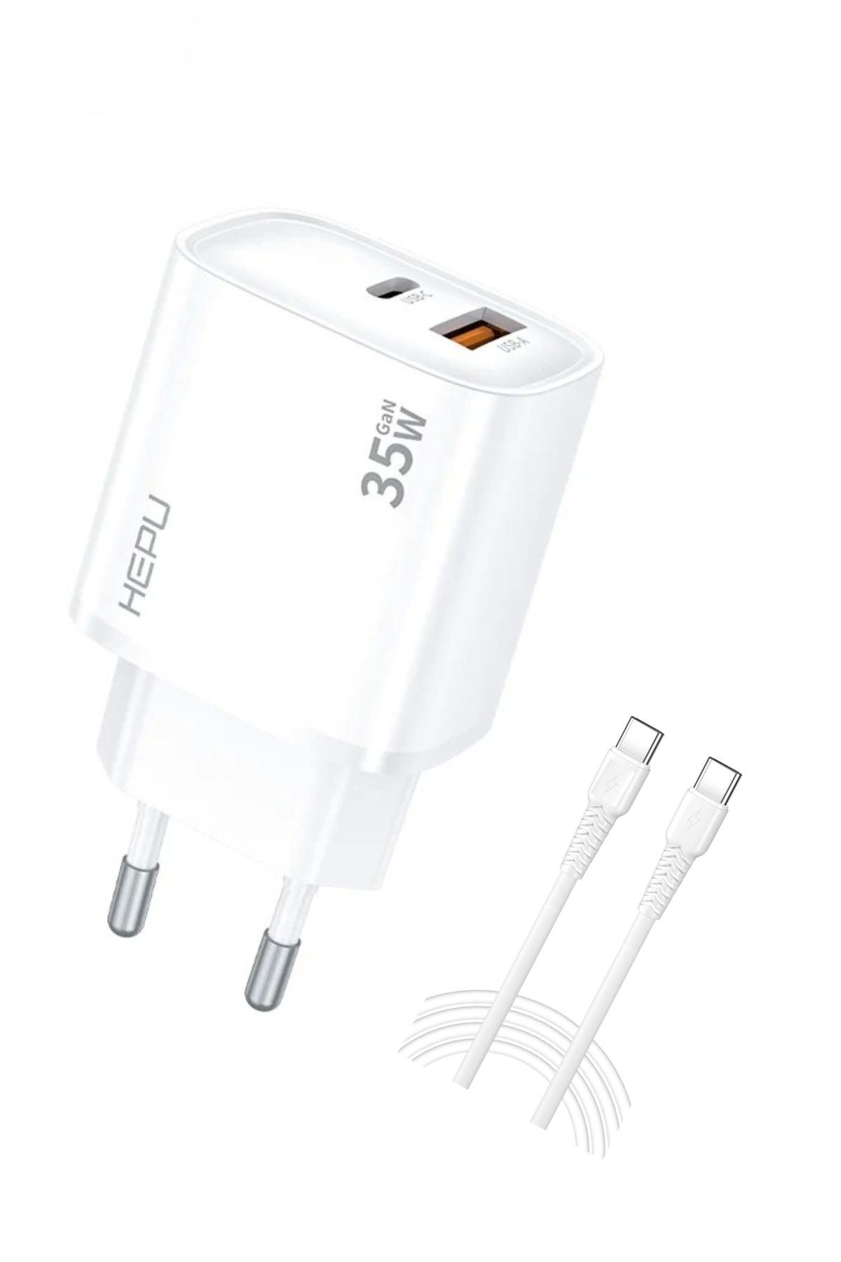 Blackbird Game Center Yeni Nesil GAN 35W Type-C USB-C PD +USB QC Hızlı Şarj Adaptörü Hepu HP-C30