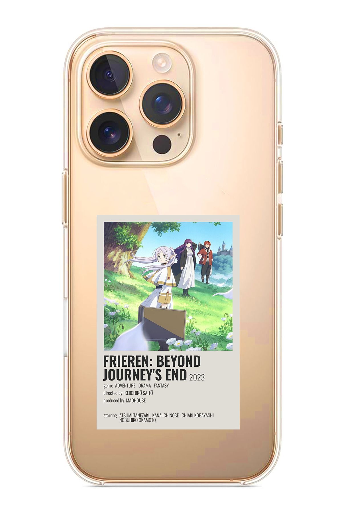 TechTree iPhone 16 Pro Uyumlu Frieren: Beyond Journey's End Tasarımlı Şeffaf Silikon Kılıf