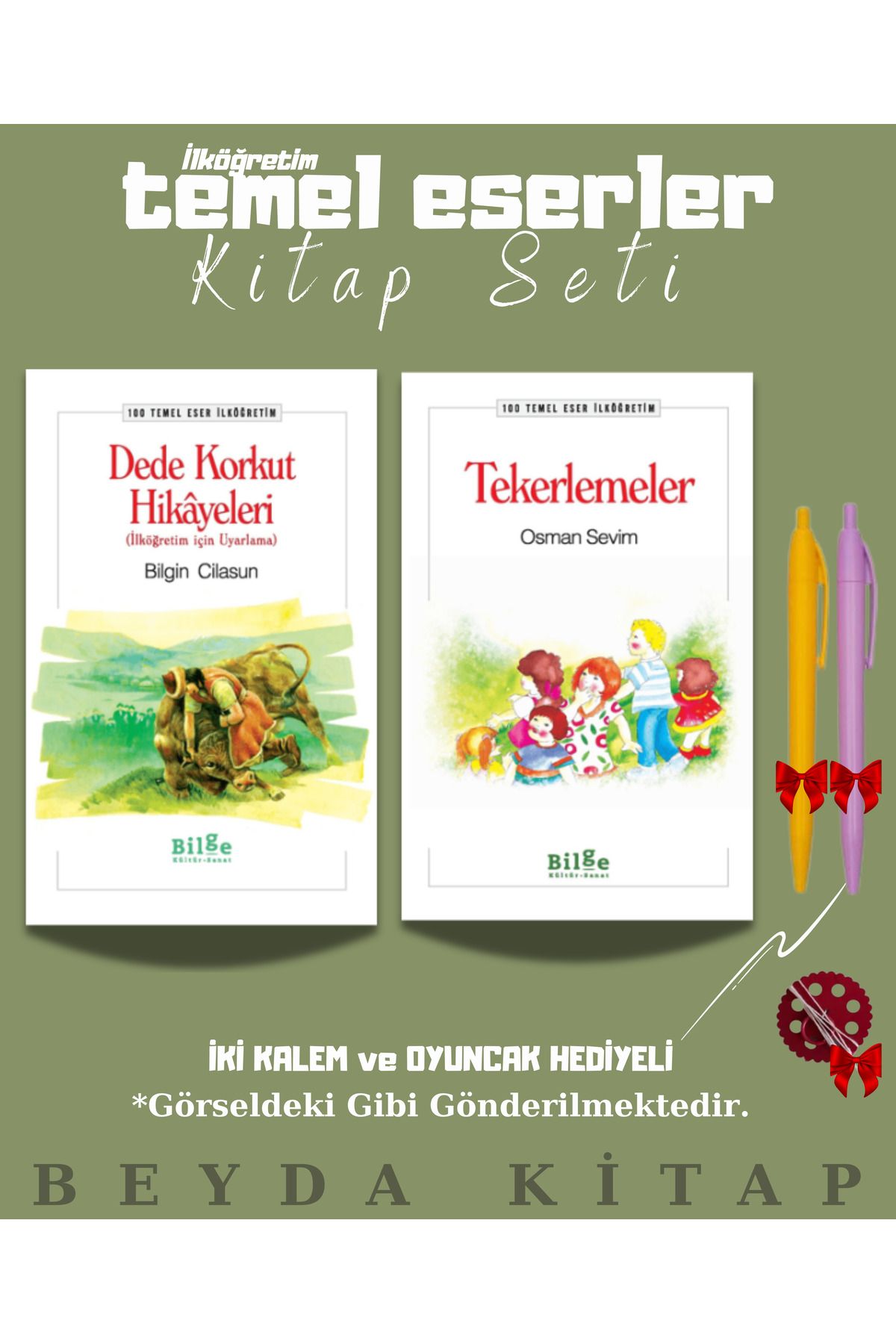 Bilge Kültür Sanat Dede Korkut Hikayeleri - Tekerlemeler - Oyuncak ve Kalem Hediyeli - 100 Temel Eser Kitap Seti