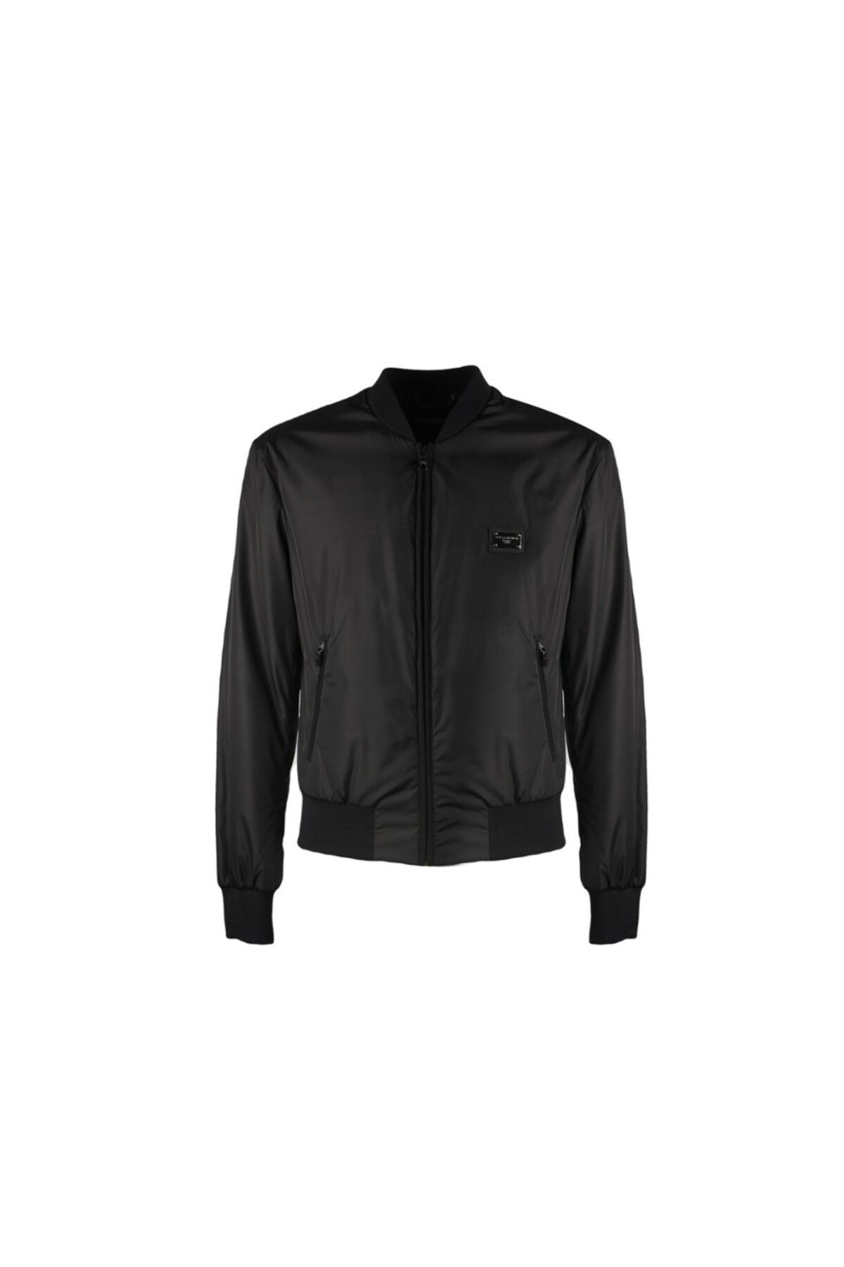 Dolce&Gabbana Plaque Bomber Jacket In Black