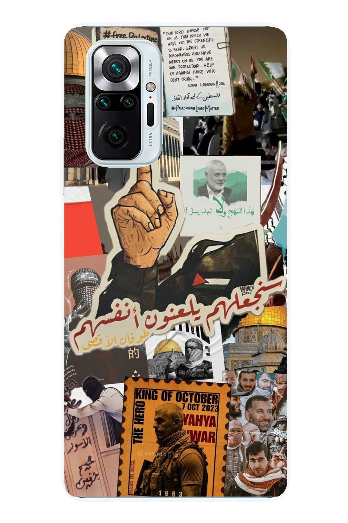 TechTree Redmi Note 10 PRO Uyumlu Filistin Özgürlük Şeffaf Silikon Kılıf