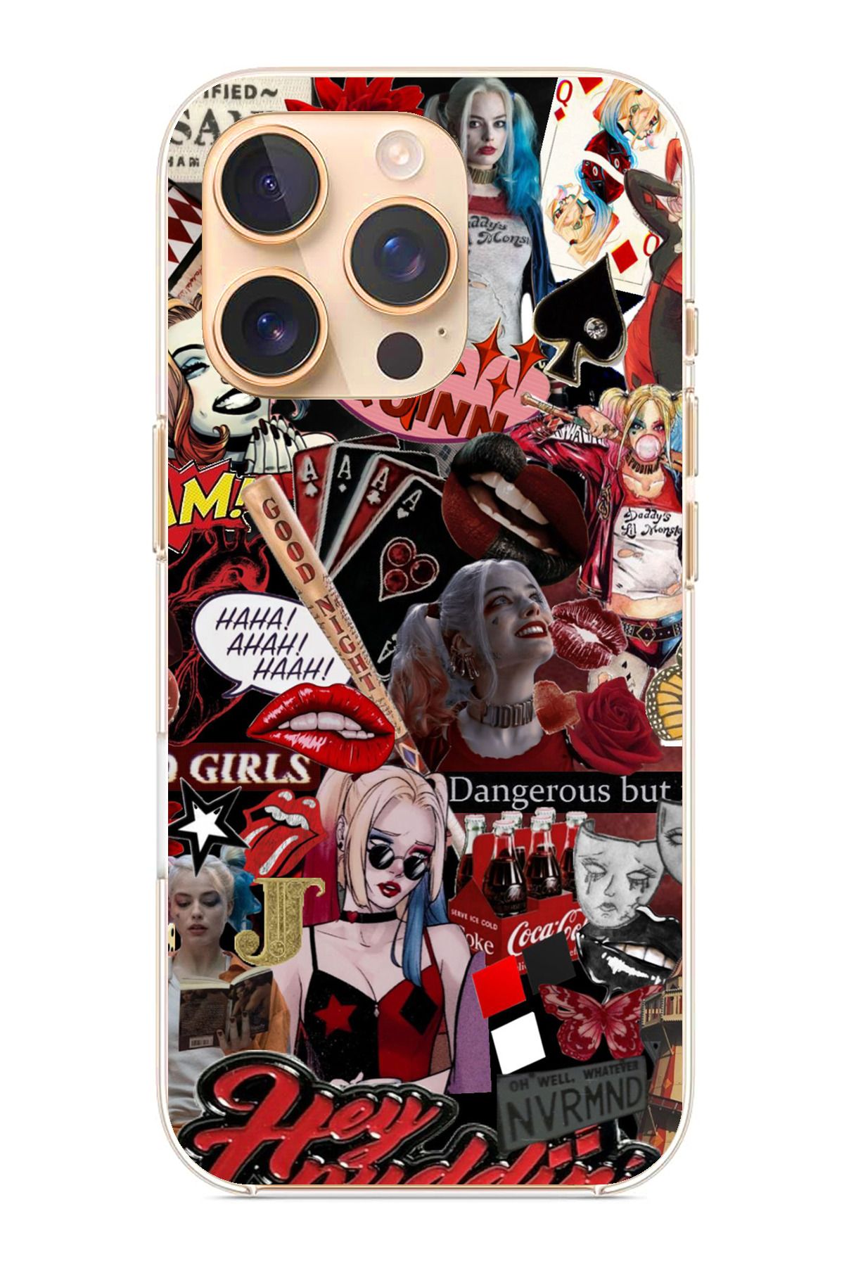 TechTree iPhone 16 Pro Uyumlu Harley Quinn Şeffaf Silikon Kılıf