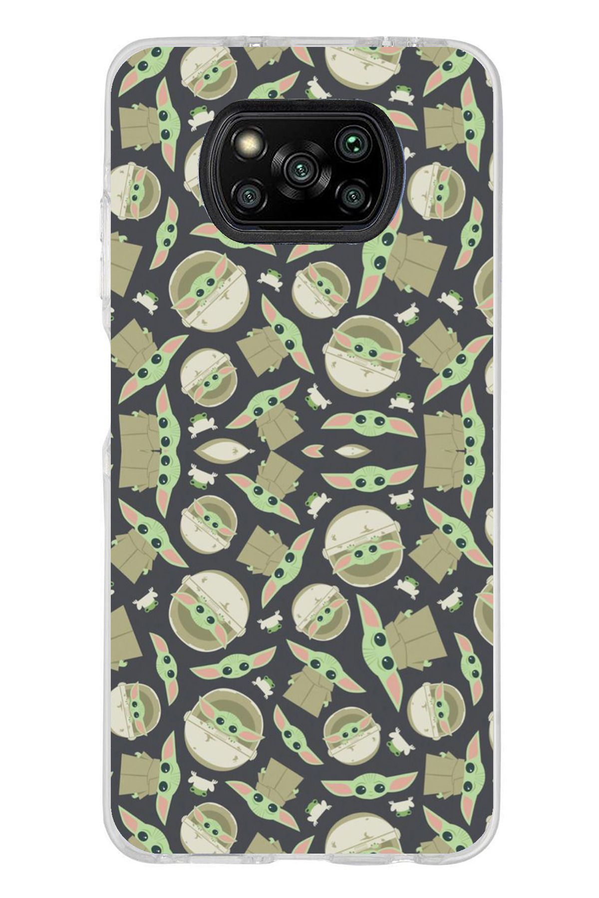 TechTree Poco X3 / NFC / PRO Uyumlu Minik Yodalar Duvar Kağıdı Şeffaf Silikon Kılıf