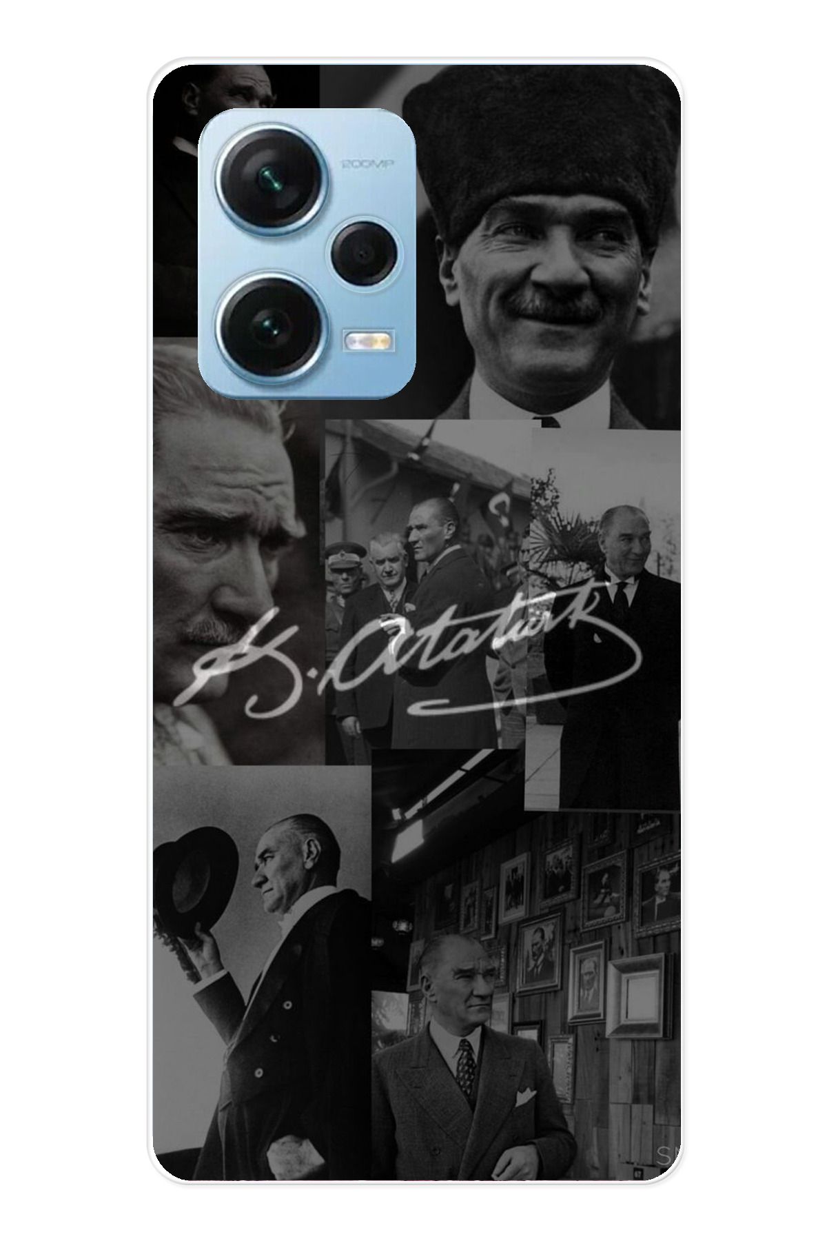 TechTree Redmi Note 12 PRO 5G Uyumlu Kemal Atatürk İmza Şeffaf Silikon Kılıf