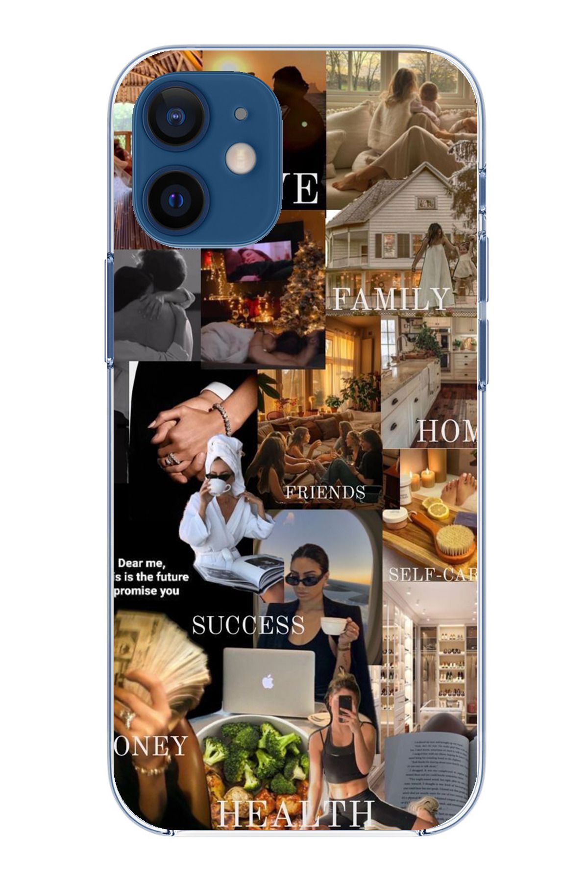 TechTree iPhone 12 Mini Uyumlu Hayal Panosu Vision Board Tasarımlı Şeffaf Silikon Kılıf