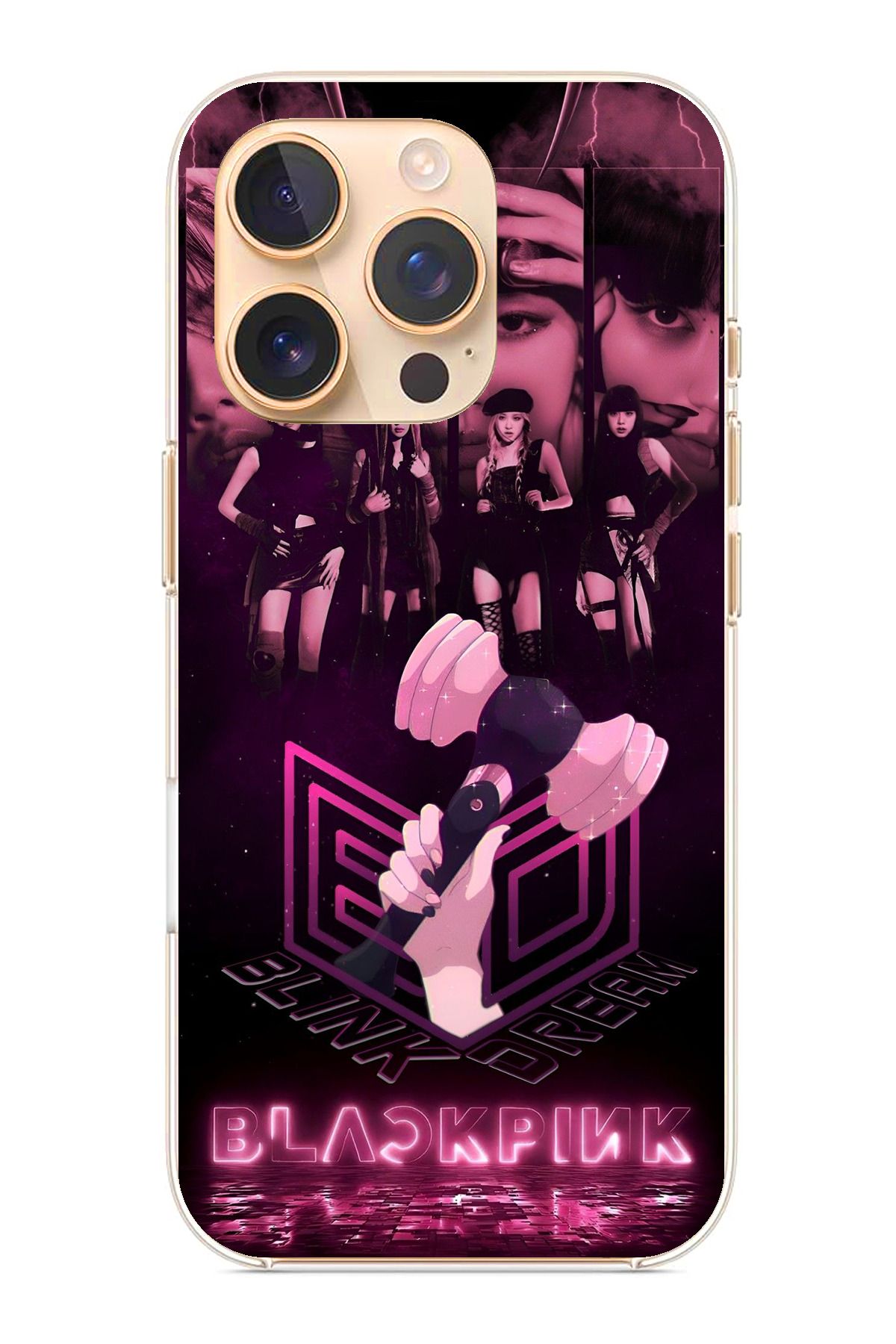 TechTree iPhone 16 Pro Uyumlu Blackpink Poster Şeffaf Silikon Kılıf