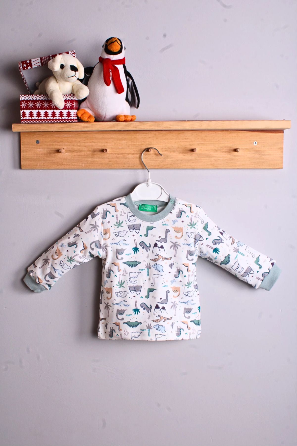 Shop58 Dinazor Desenli Erkek Bebek Eşofman Takımı %100 Pamuk