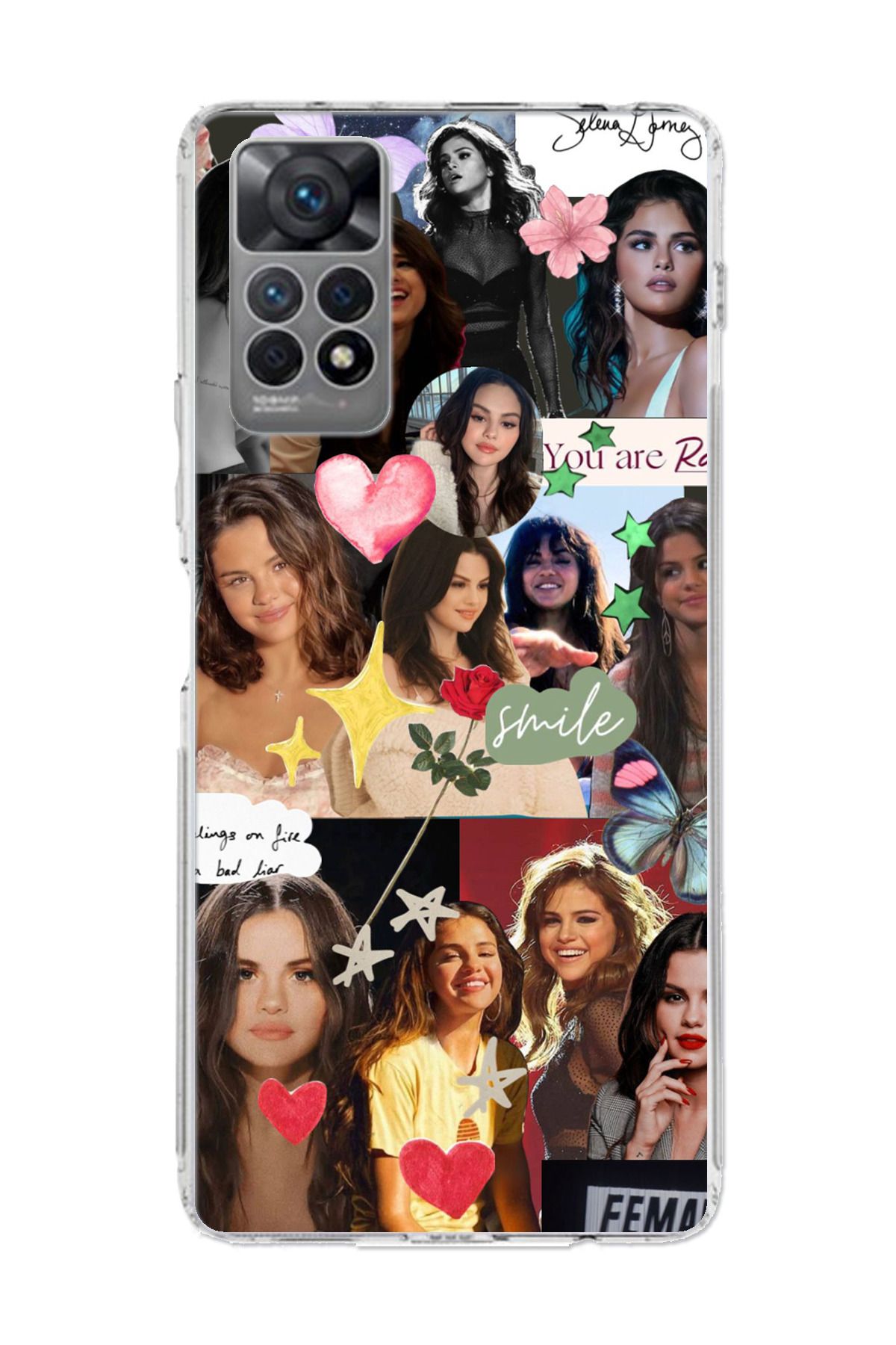 TechTree Redmi Note 12 PRO 4G Uyumlu Selena Gomez Şeffaf Silikon Kılıf