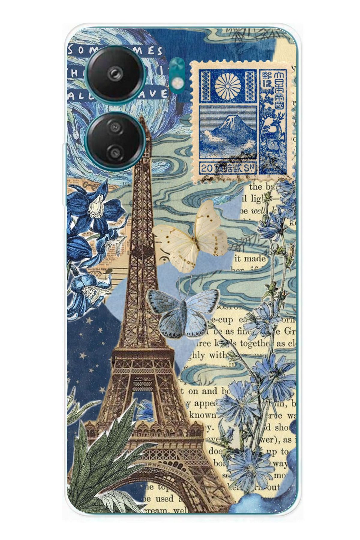 TechTree Redmi 13C Uyumlu Paris ve Eyfel Kulesi Şeffaf Silikon Kılıf
