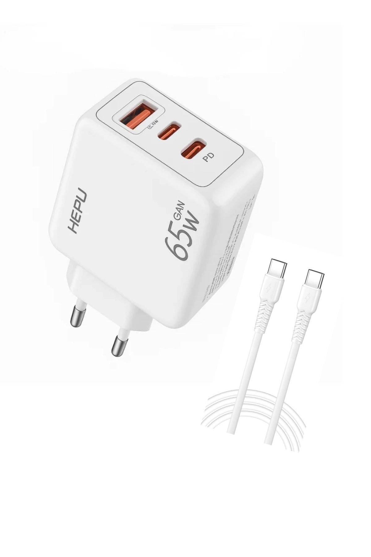 Blackbird Game Center Yeni Nesil GAN 65W 2X Type-C USB-C PD+1X USB QC Hızlı Şarj Adaptörü Hepu HP-C37