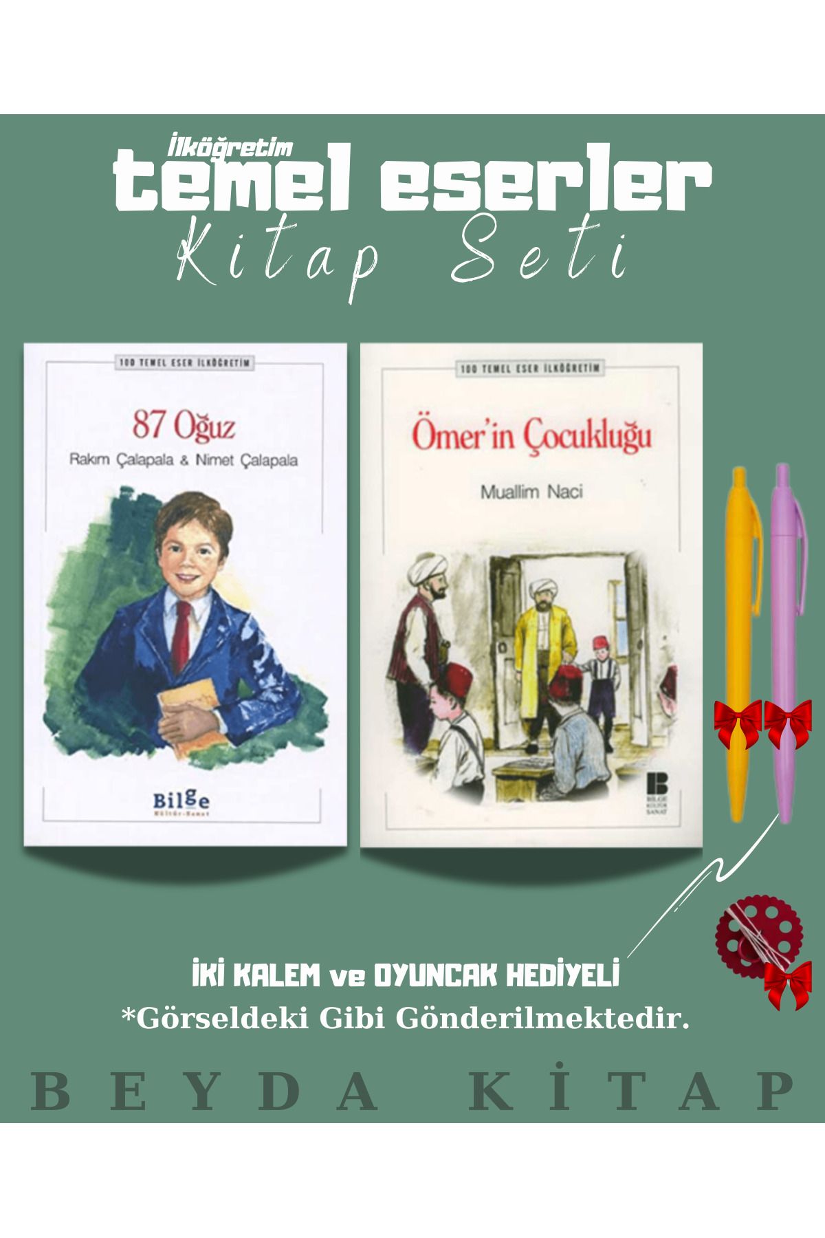 Bilge Kültür Sanat 87 Oğuz - Ömerin Çocukluğu - Oyuncak ve Kalem Hediyeli - 100 Temel Eser Kitap Seti
