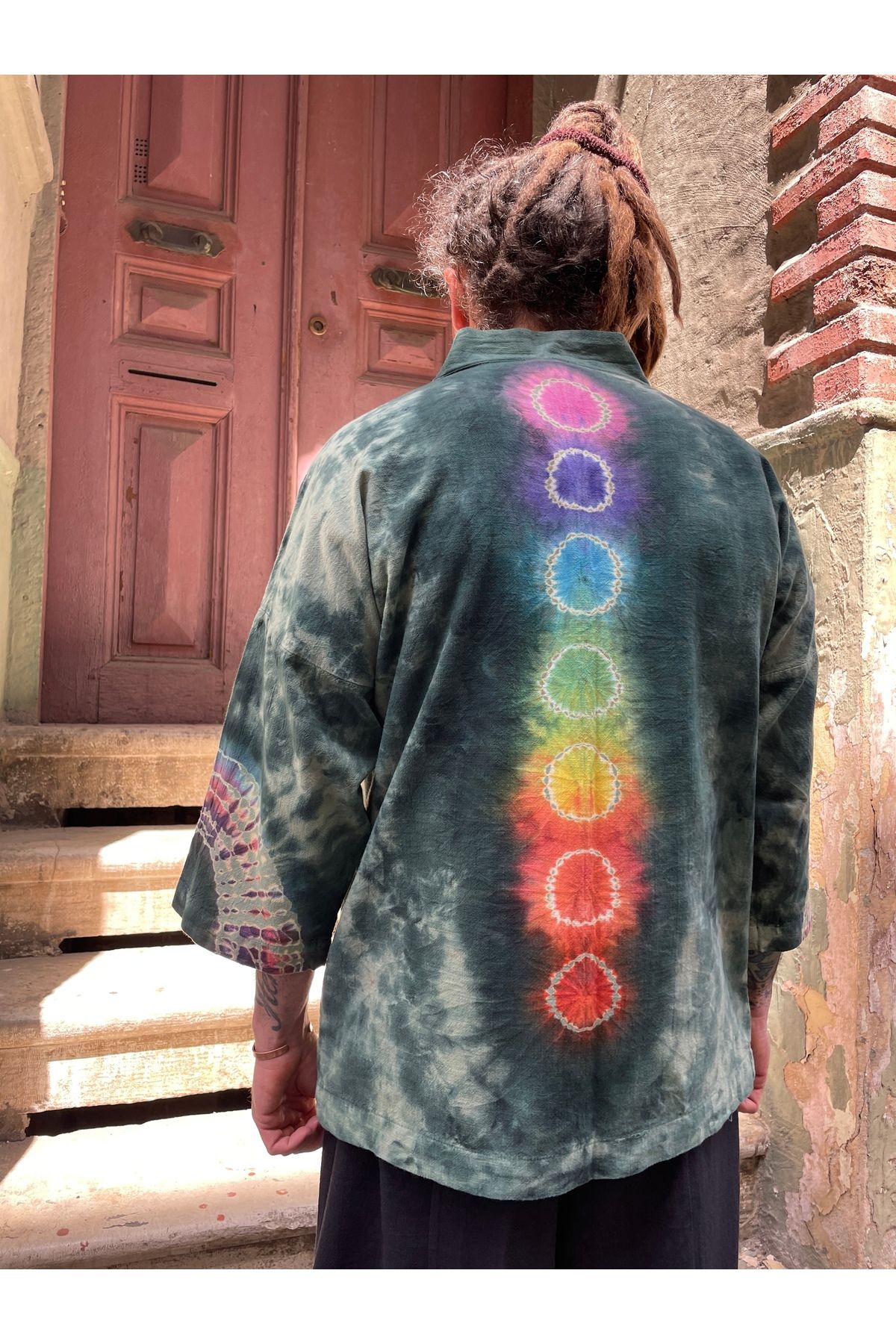 Bohoyasam Tasarım Erkek Kimono, Bohem Batik Kimono, Tie Dye, Kimono, Festival Kaftan, Festival, Çakra