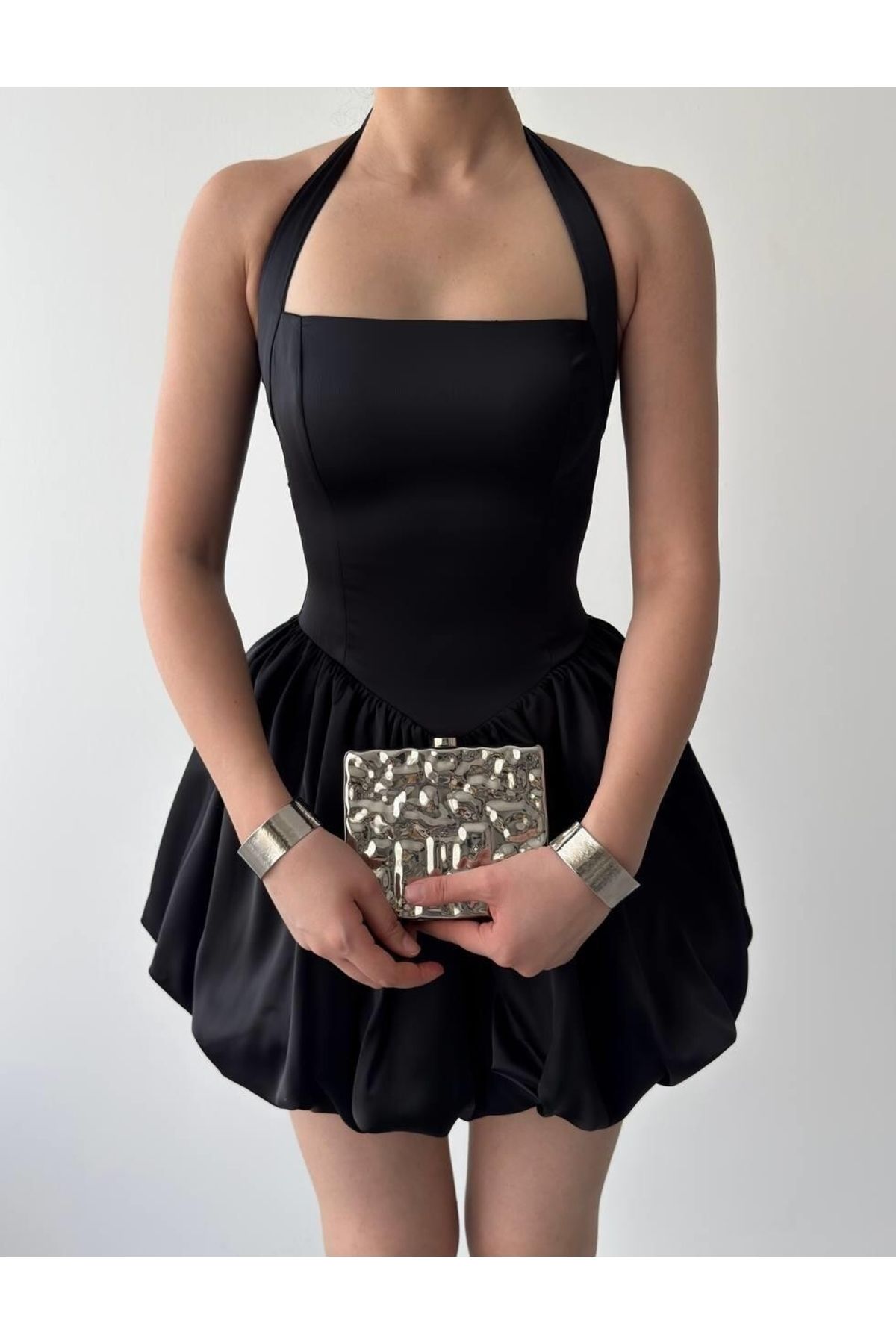 Melissatelier Slim Mini Elbise Siyah