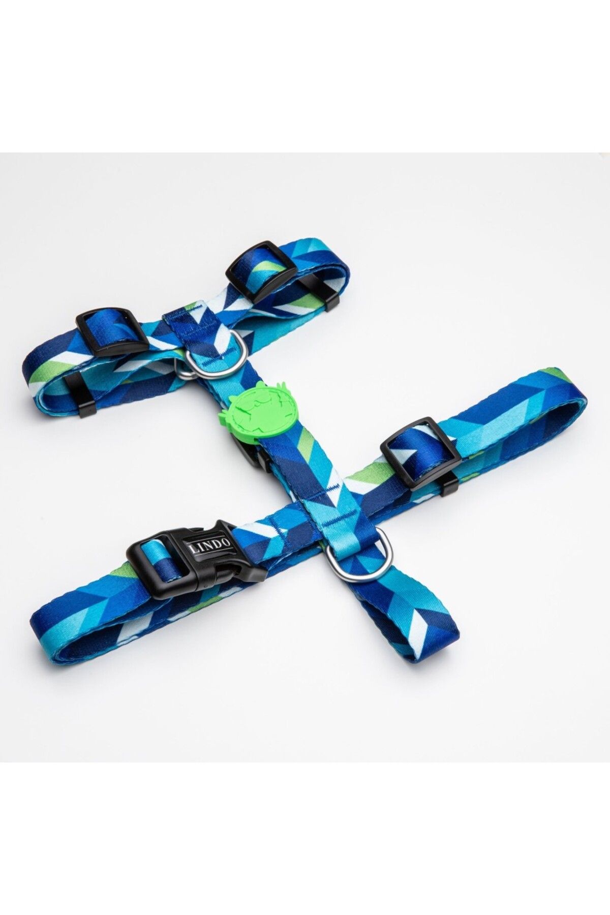 Orqinel Lindo Dogs Blue Dream H Tipi Köpek Göğüs Tasması Mavi/Yeşil Beden Large