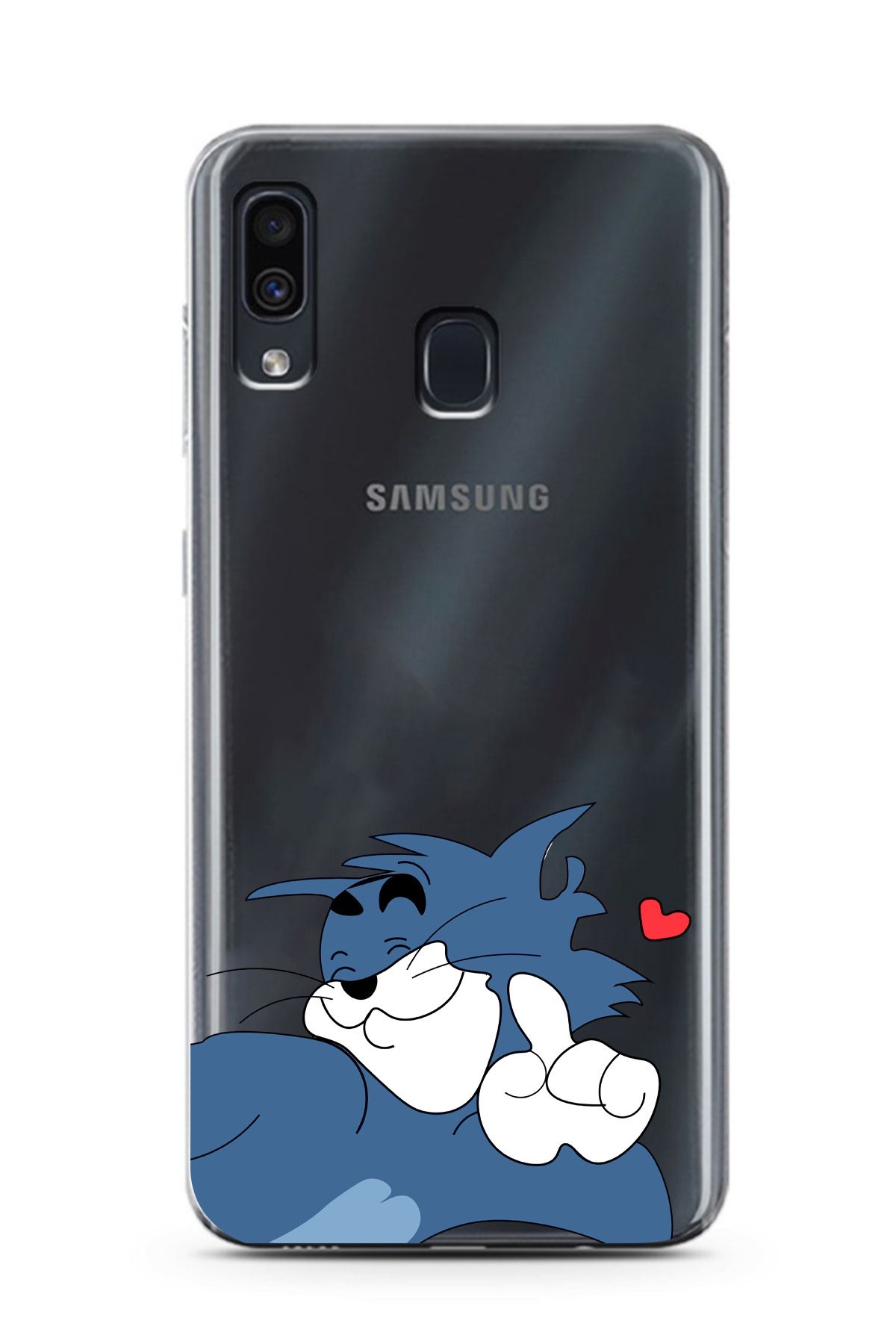 moonset Samsung Galaxy A20 / A30 Uyumlu Tom Tasarımlı Baskılı Şeffaf Telefon Kılıfı