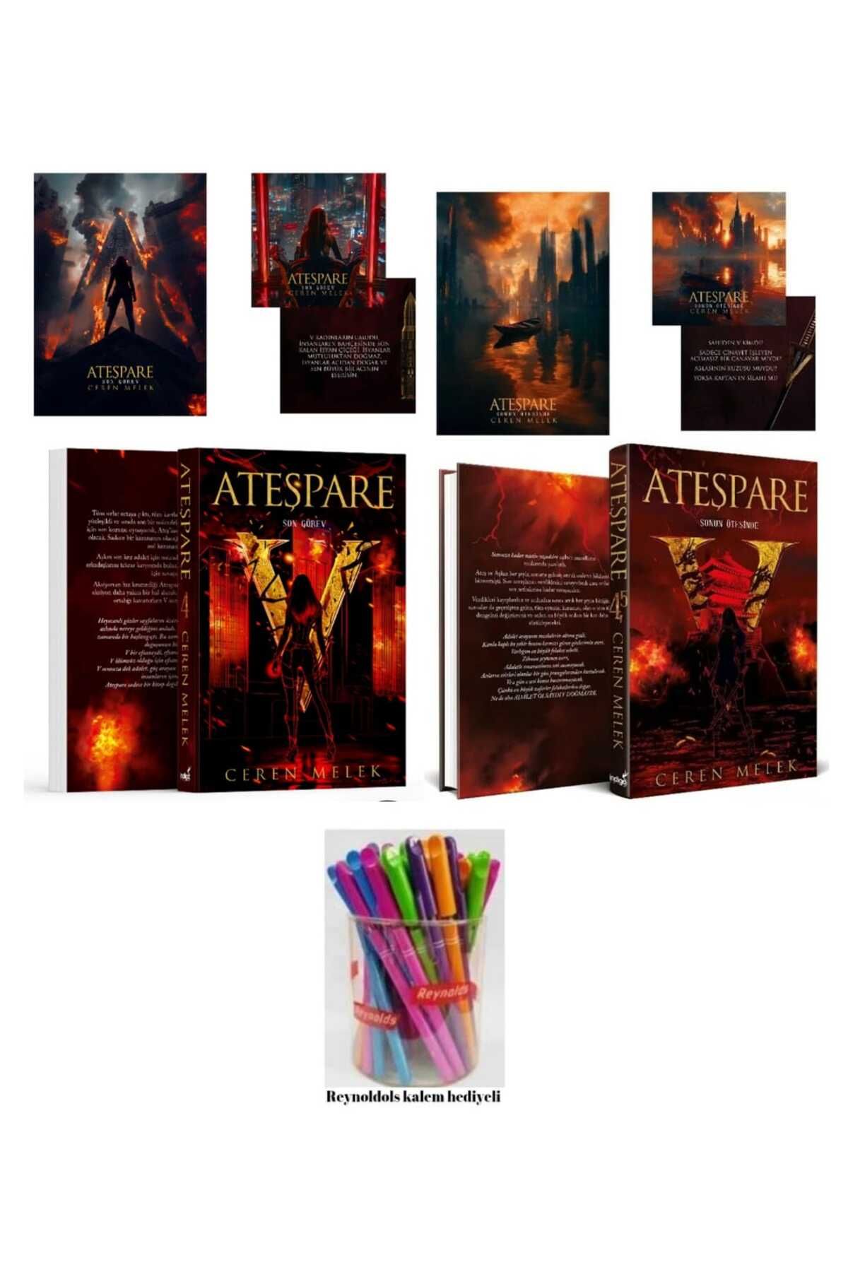 İndigo Kitap Ateşpare 4 ve 4.5 Ciltsiz 2 kitap Set Renkli Kalem Hediyeli