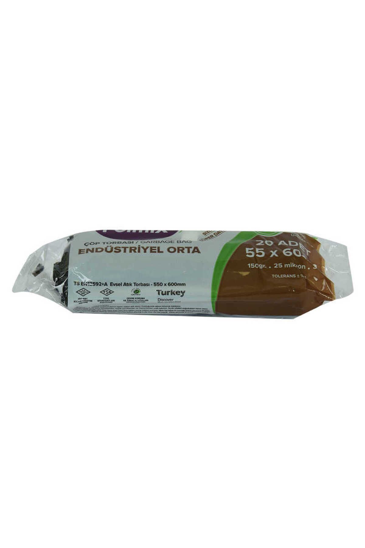 TimeStart Çöp Torbası Orta Boy 55x60Cm 150Gr 25Mikron 30Lt Siyah Rulo 20 Adet