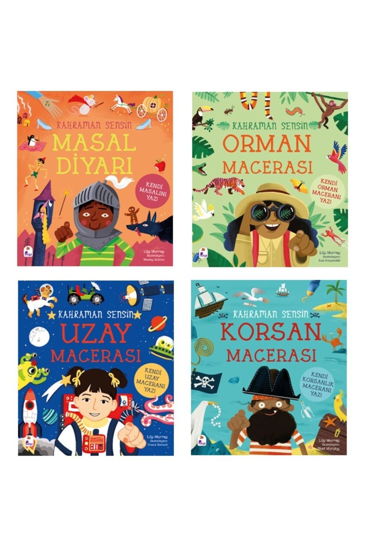 İndigo Kitap Kahraman Sensin Macerası 4 Kitap (Masal Diyarı + Orman Macerası + Uzay Macerası + Korsan Macerası)