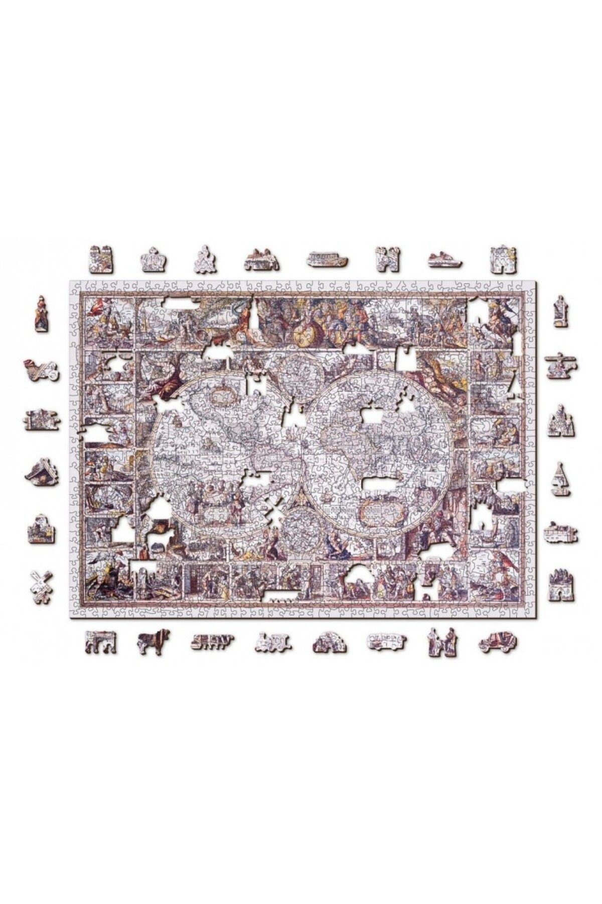 Wooden City-Wooden Puzzle The Age of Exploration Map XL, Wooden City, 1010 pieces 2