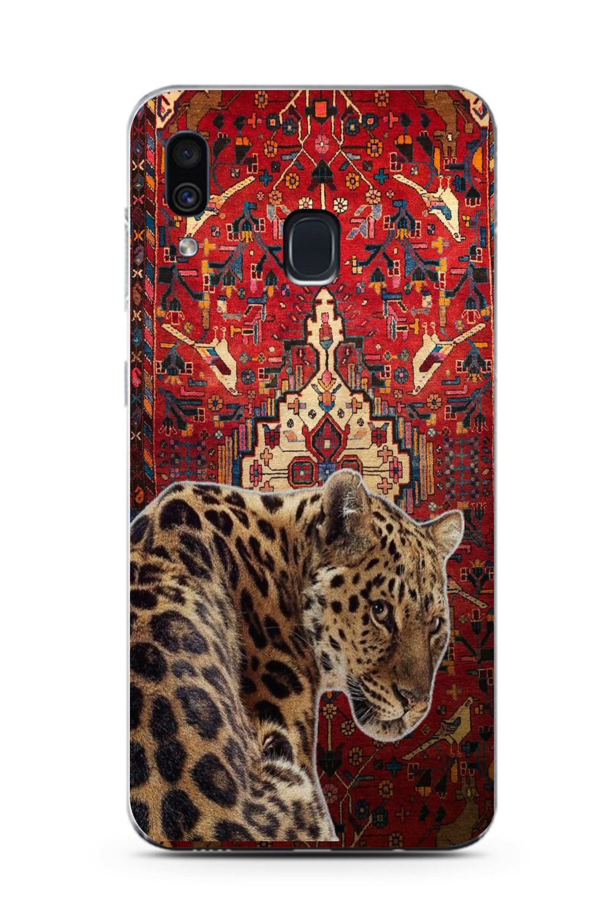 moonset Samsung Galaxy A20 / A30 Uyumlu Leopar Tasarımlı Baskılı Şeffaf Telefon Kılıfı