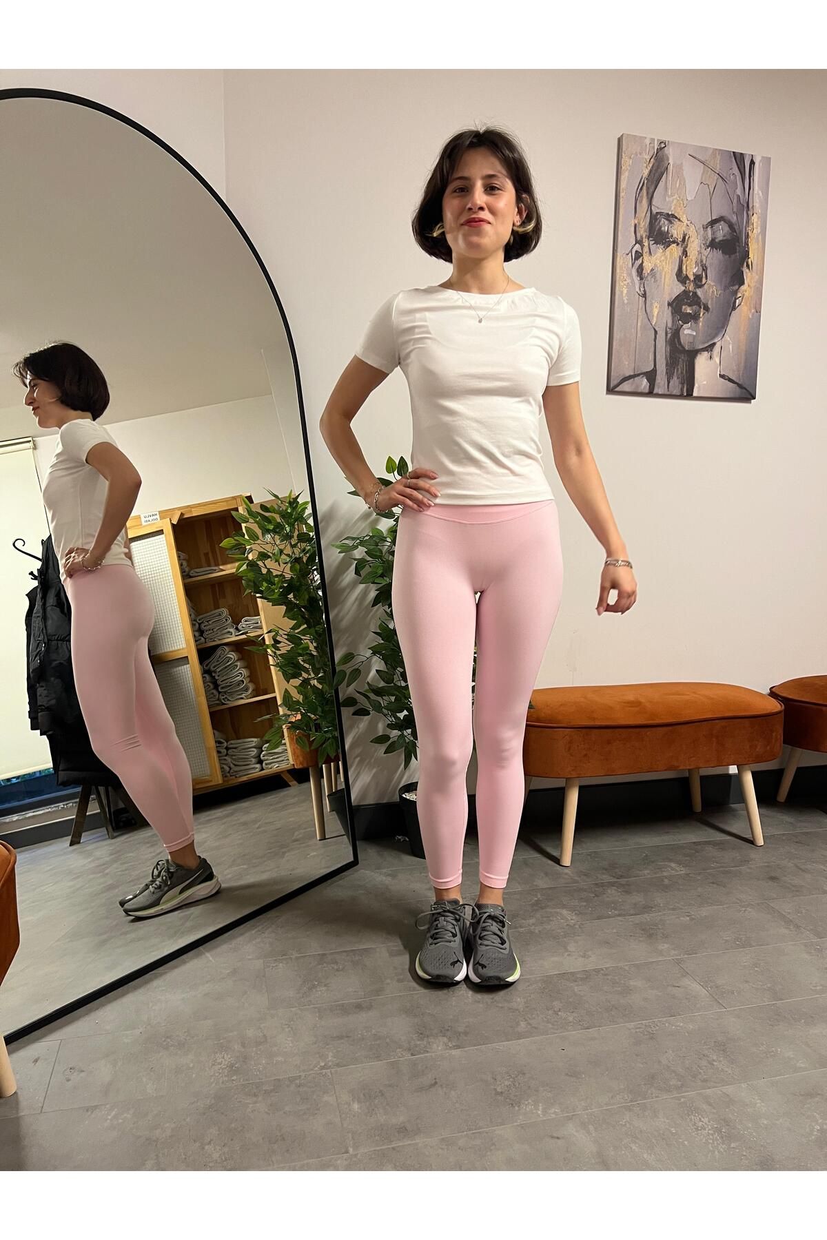 Tria Body TOZ PEMBE SEAMLESS PUSH UP ETKİLİ TAYT