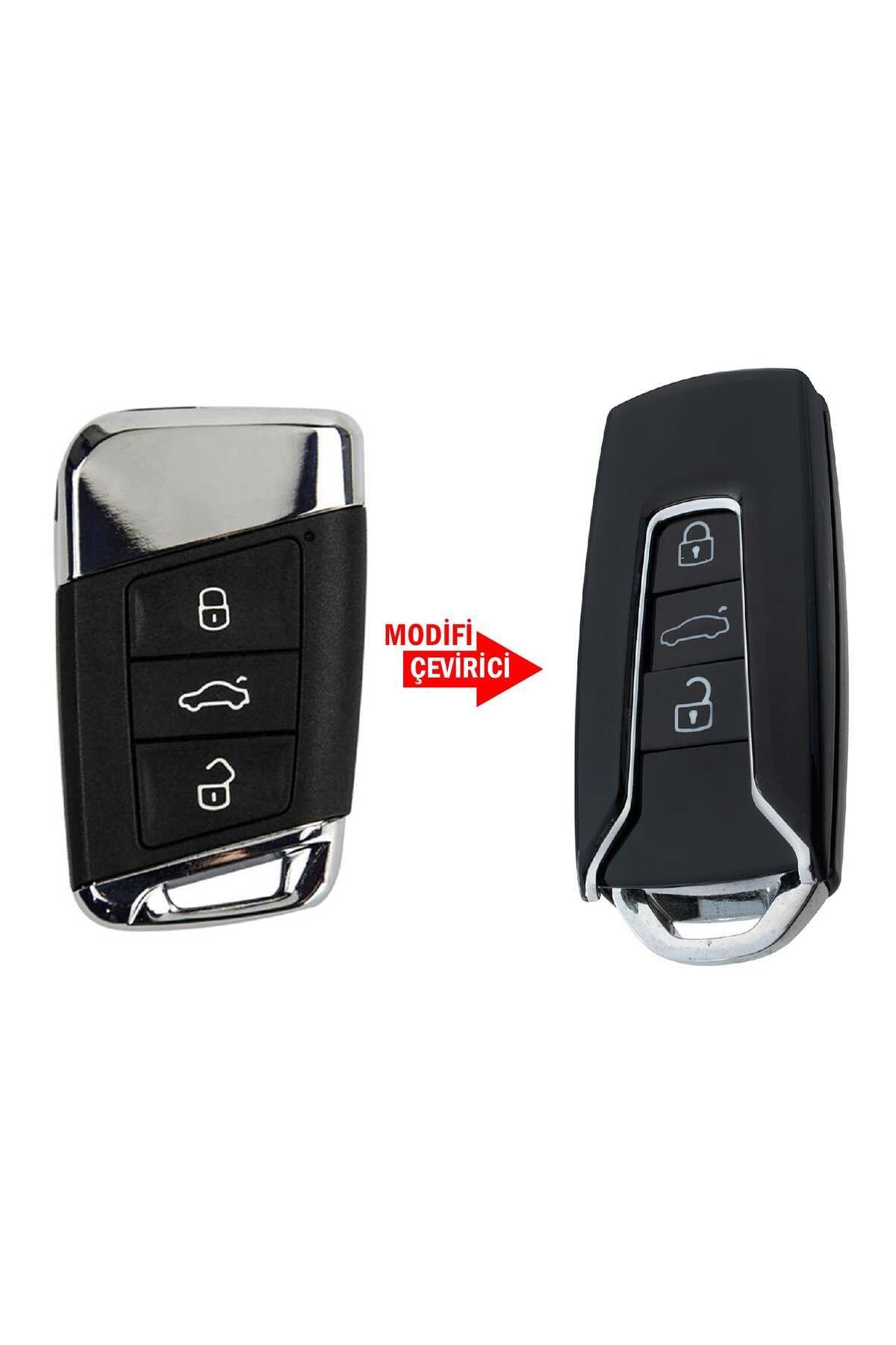 Luxe Aksesuarr Volkswagen passat Skoda Oktavia SuperB Seat Smart Çevirici - dönüşüm Kumanda Kap 3 Buton