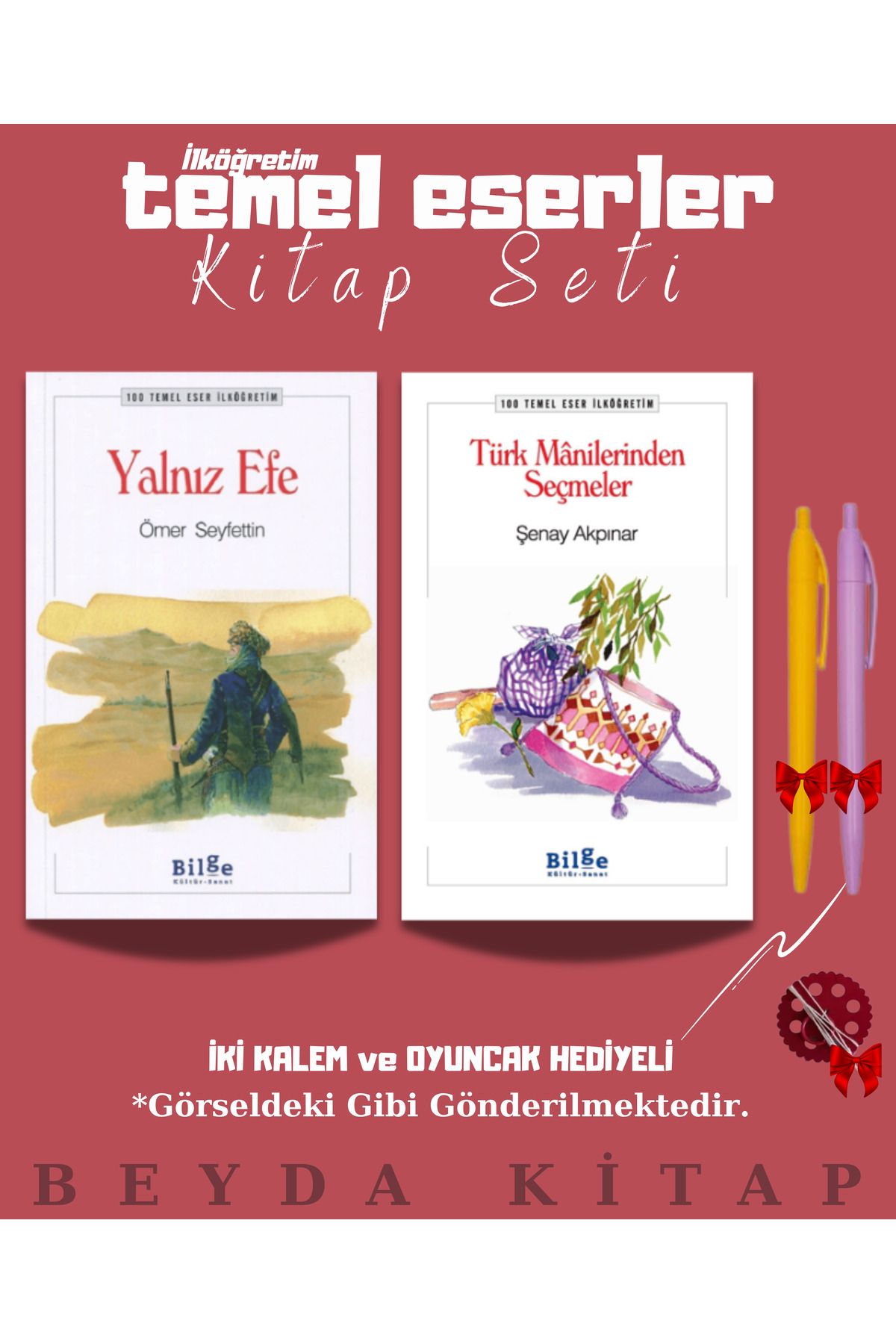 Bilge Kültür Sanat Yalnız Efe - Türk Manileri - Oyuncak ve Kalem Hediyeli - 100 Temel Eser Kitap Seti