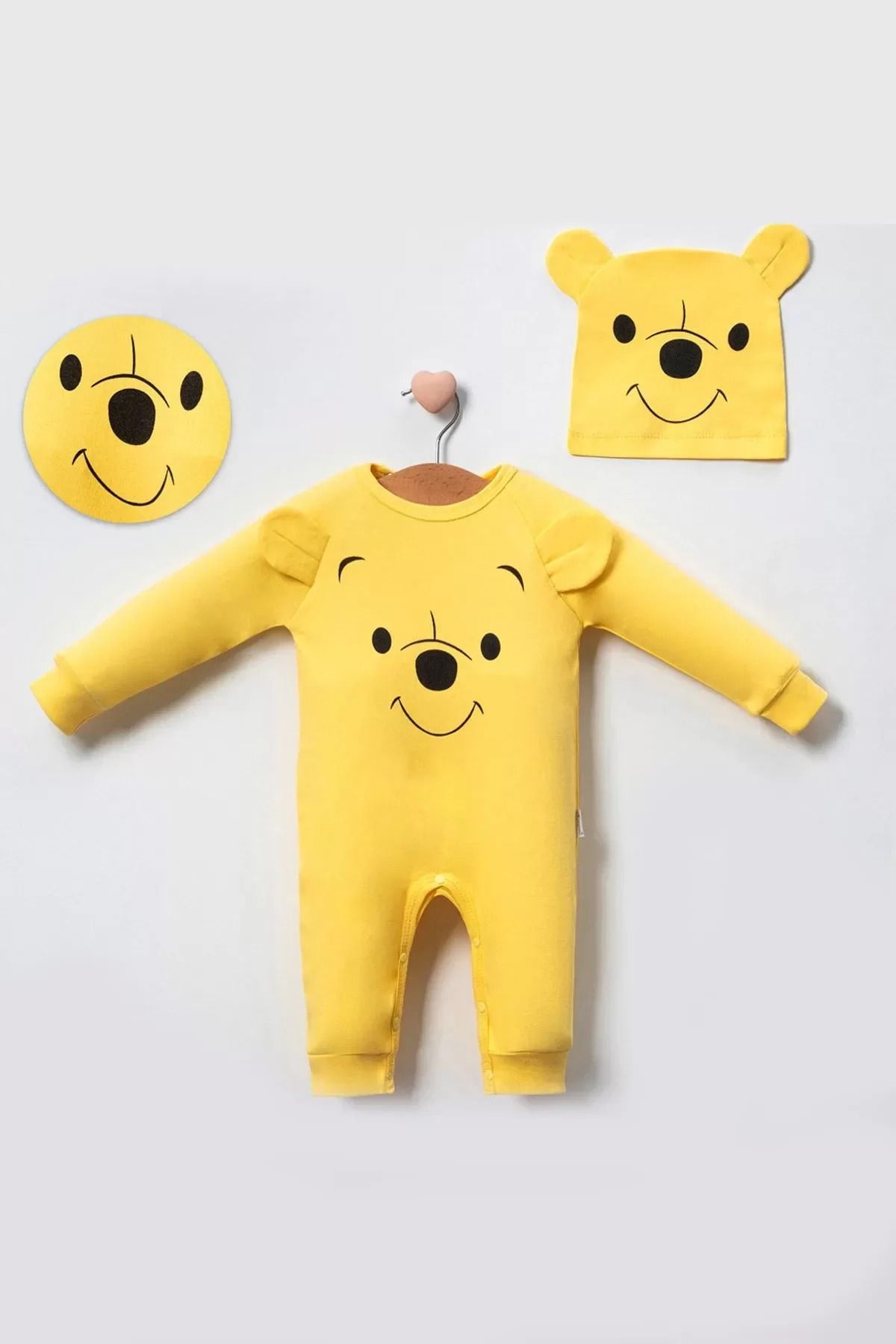 Shop58 The Bear Desenli % 100 Pamuk Şapkalı Tulum