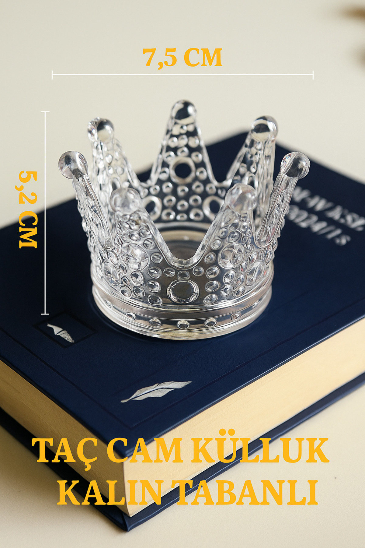 TOYFEST-Crown Form Glass Ashtray / Candle Holder / Brush Container 3
