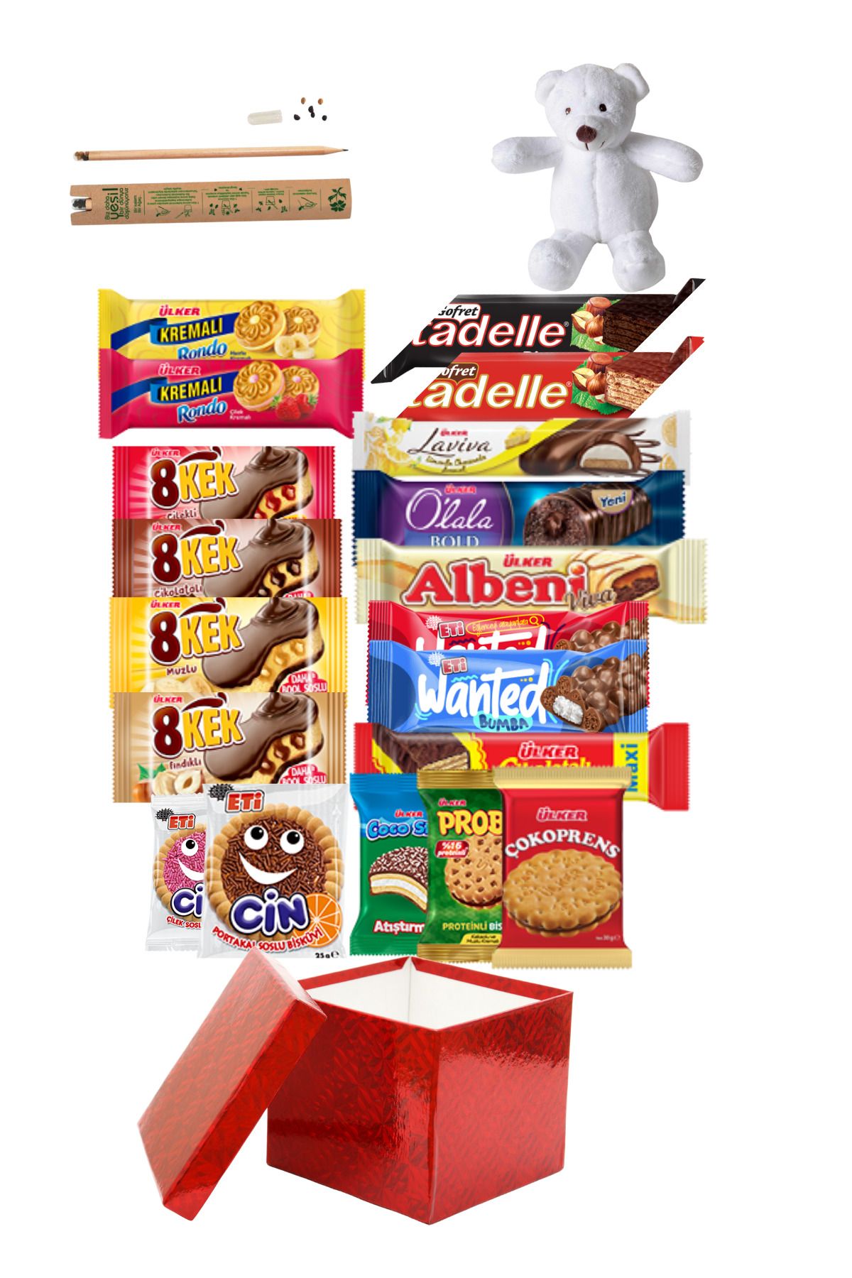 KibarGsmMarket HEDİYELİK PELUŞ AYICIKLI ATIŞTIRMALIK PAKETİ