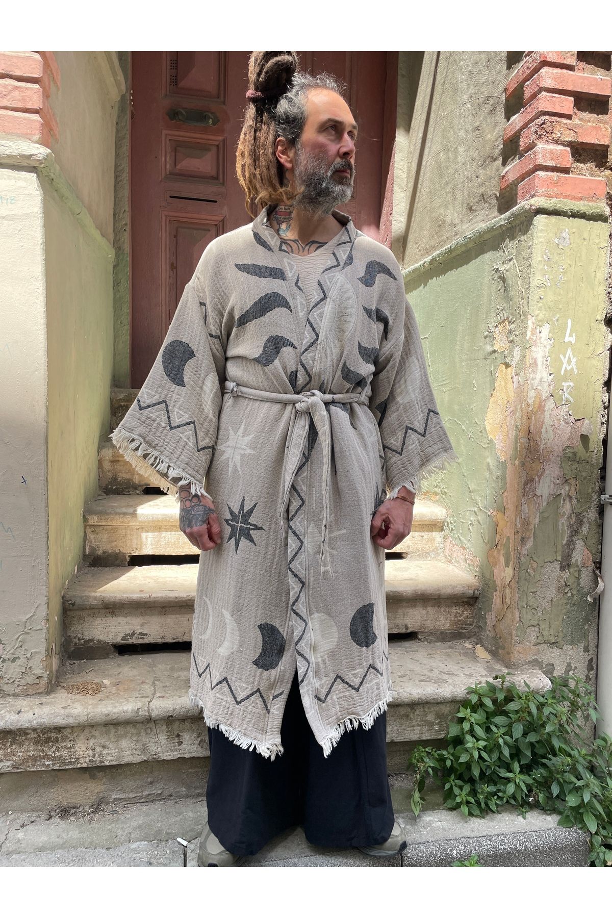 Bohoyasam Erkek Kaftan, Erkek Kimono, Kimono, Festival Kaftan, Ev Bornozu, Uzun Kimono