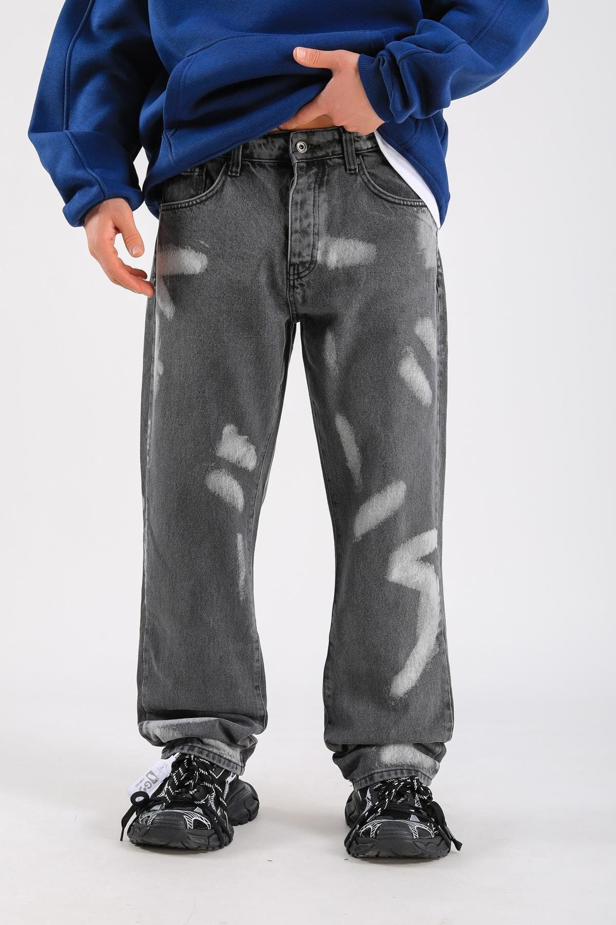 Jr.Crime Baggy Partly Dyed Jean - Black P1071