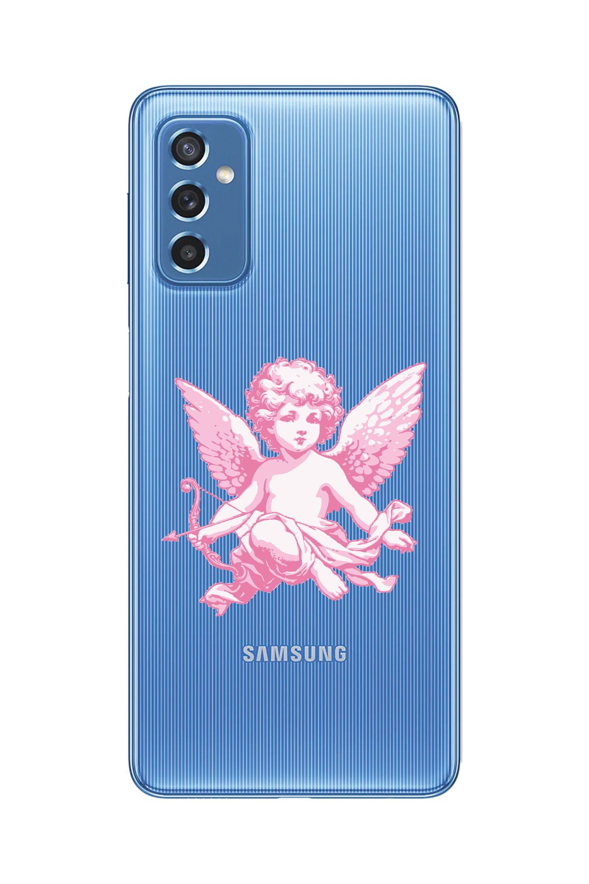 moonset Samsung Galaxy M52 Uyumlu Melek Tasarımlı Baskılı Şeffaf Telefon Kılıfı