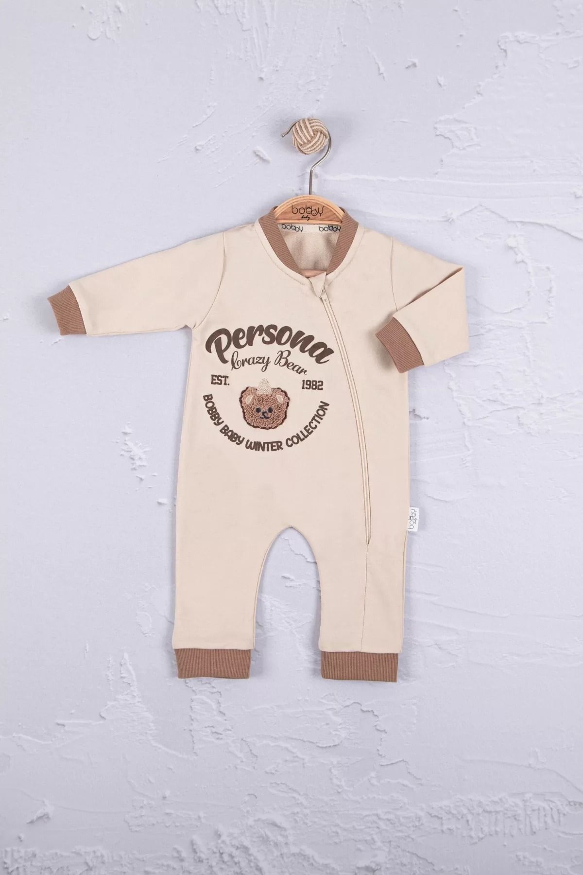 Shop58 Persona Bear Nakışlı % 100 Pamuk Erkek Bebek Tulum