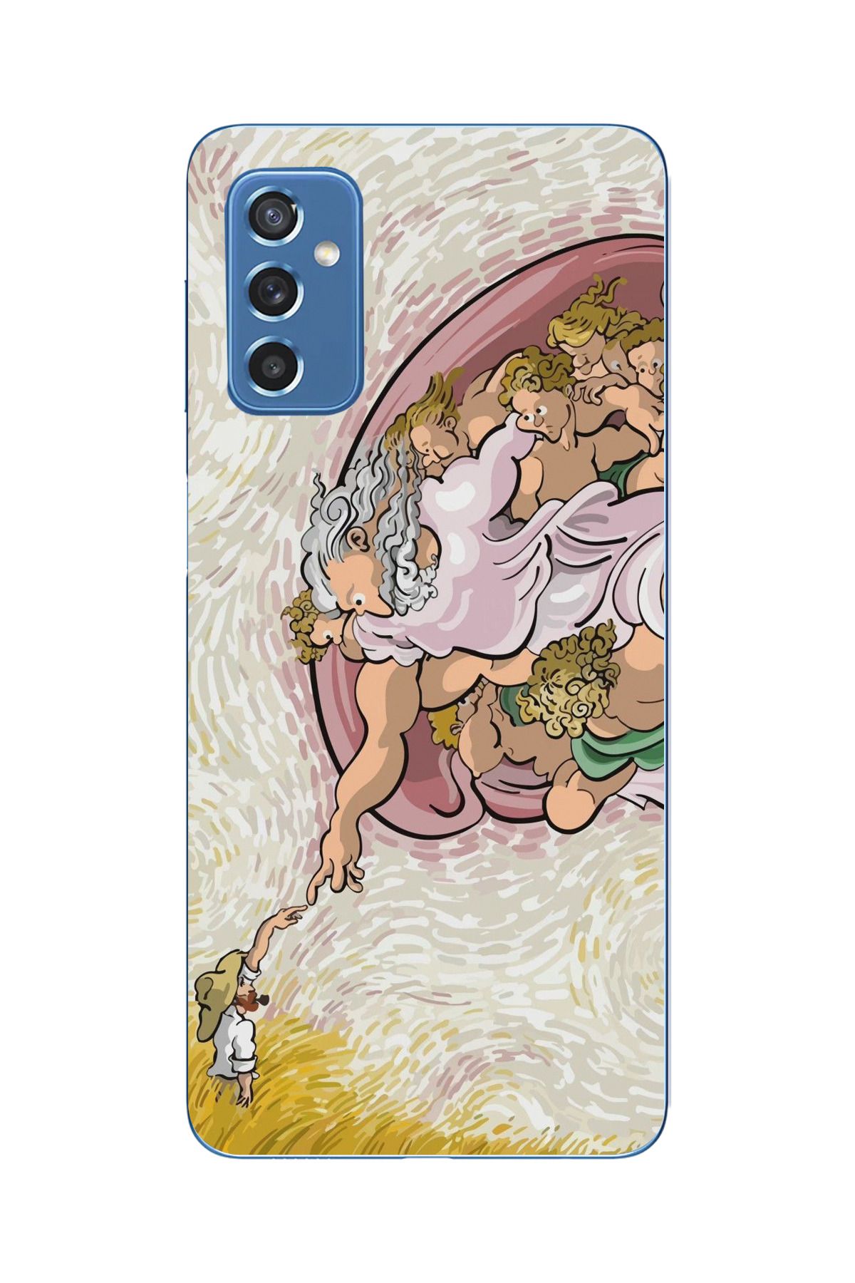 moonset Samsung Galaxy M52 Uyumlu Van Gogh Tasarımlı Baskılı Şeffaf Telefon Kılıfı