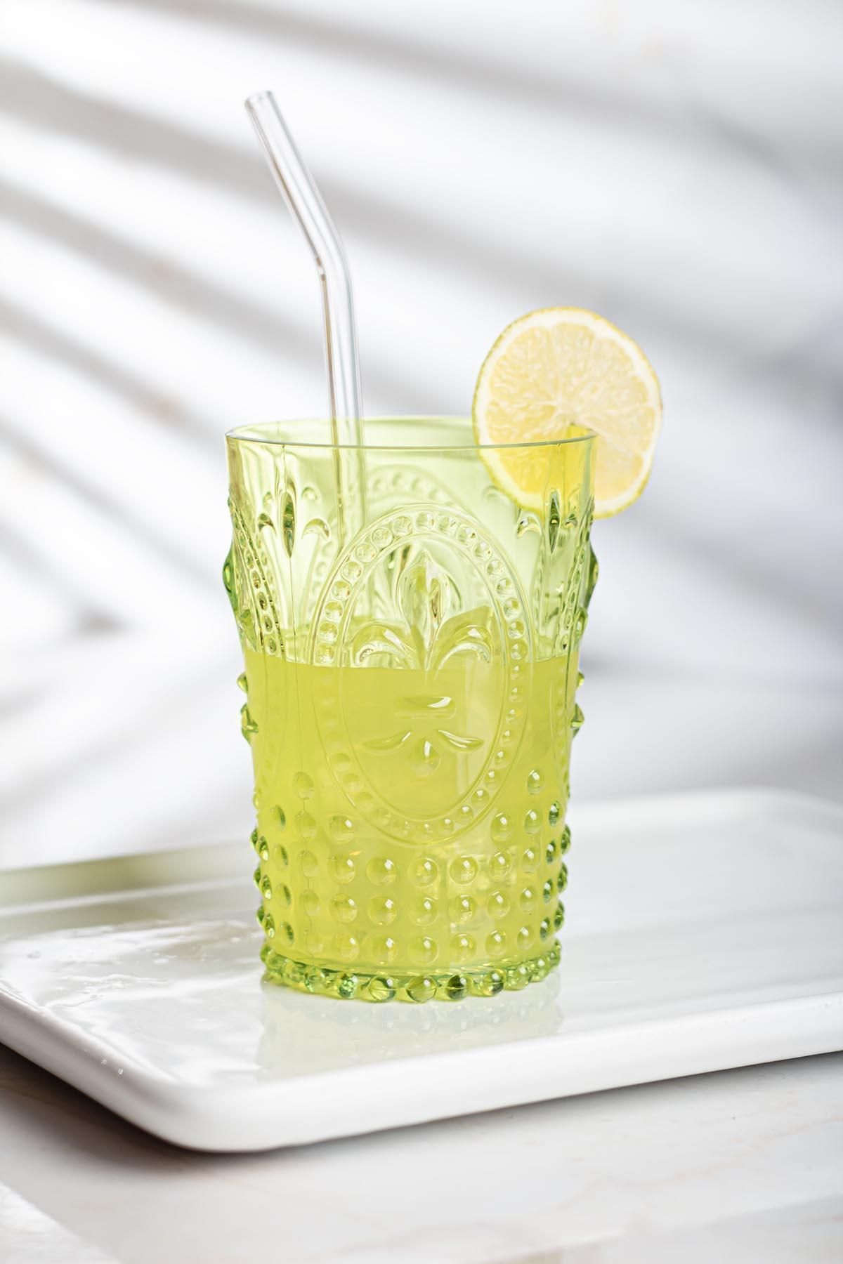 Shop58 Akrilik Yeşil Tekli Kısa Bardak & Su Meşrubat Kahve Yanı Bardağı 400 ml ( Cam Değildir )